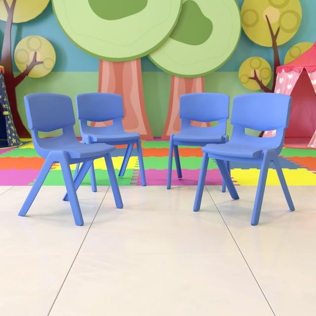 Flash Furniture Goddard Plastic Stack School Chair with Seat, 3rd-7th School Chair (Set of 4)
