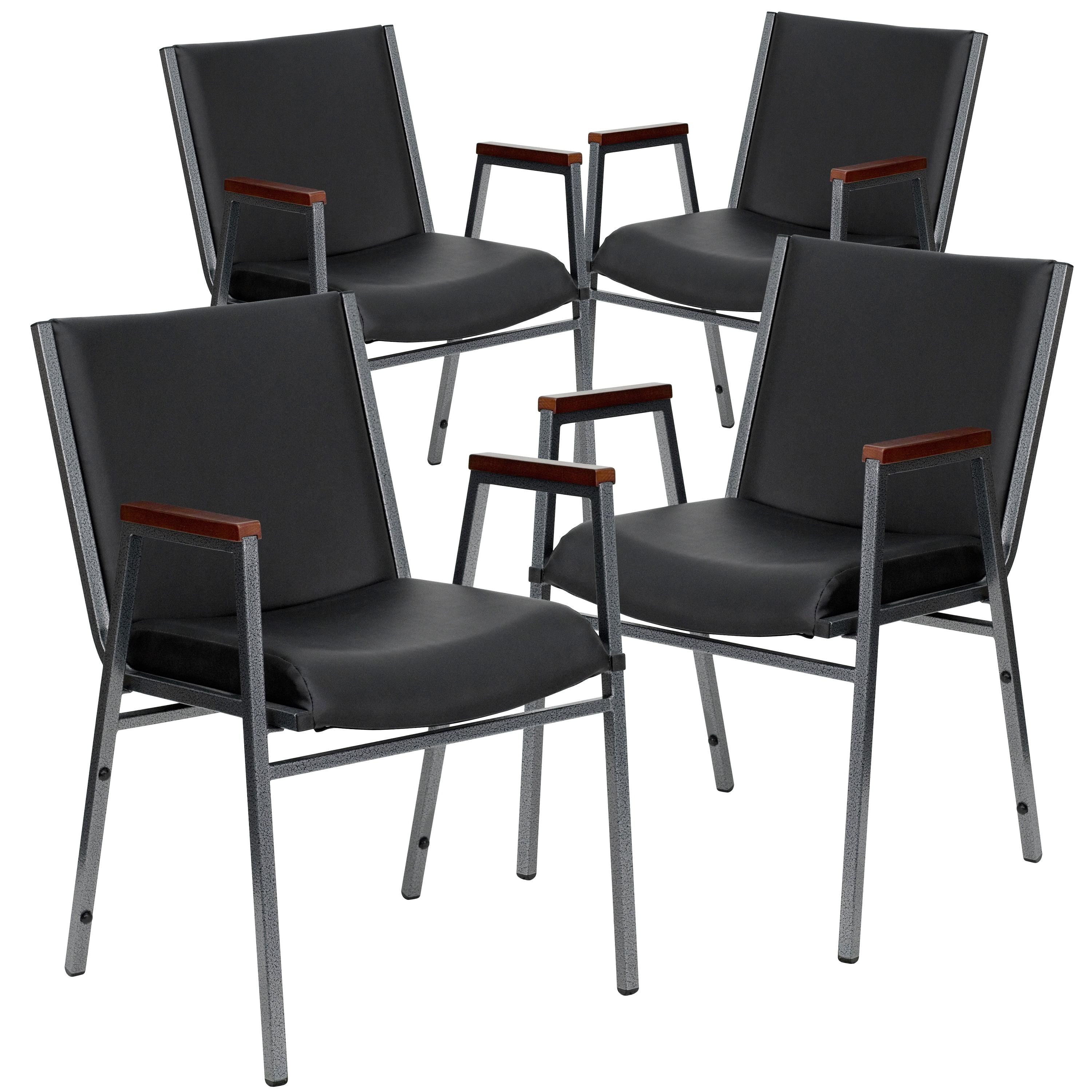 Flash Furniture Aliya Heavy Duty Stack Chair with Arms (Set of 4)