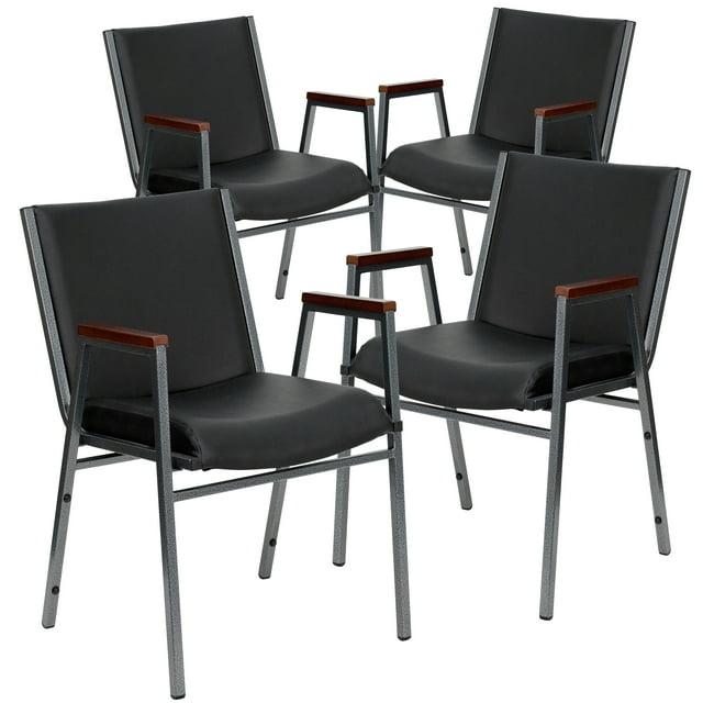 Flash Furniture Aliya Heavy Duty Stack Chair with Arms (Set of 4)