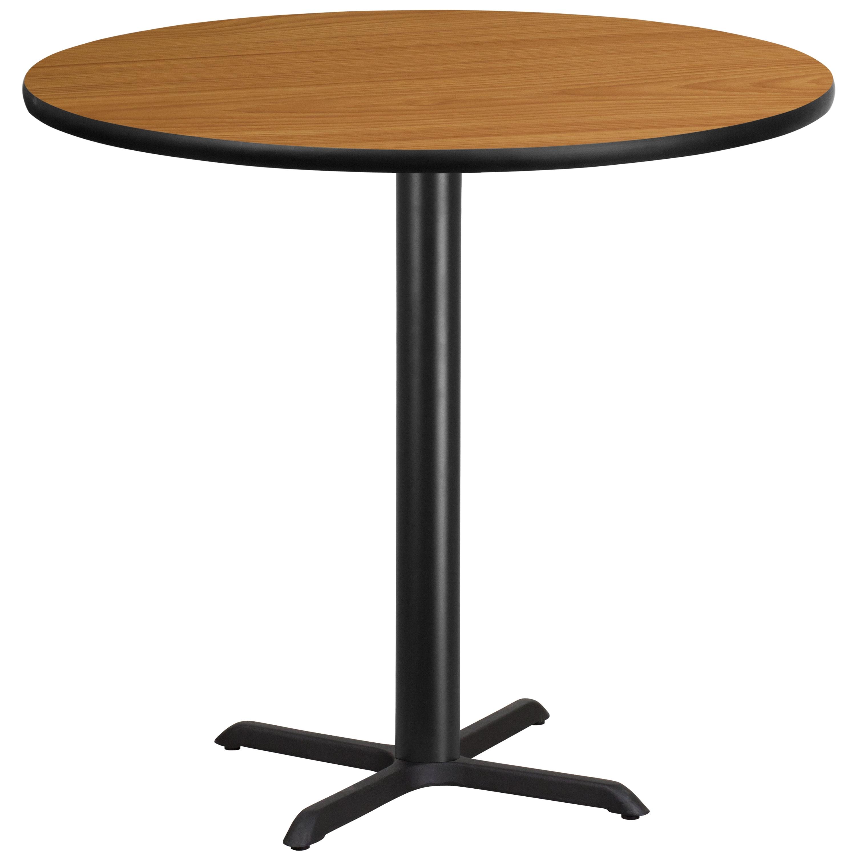 Carrus Round Laminate Dining Table Top with X-Shaped Base