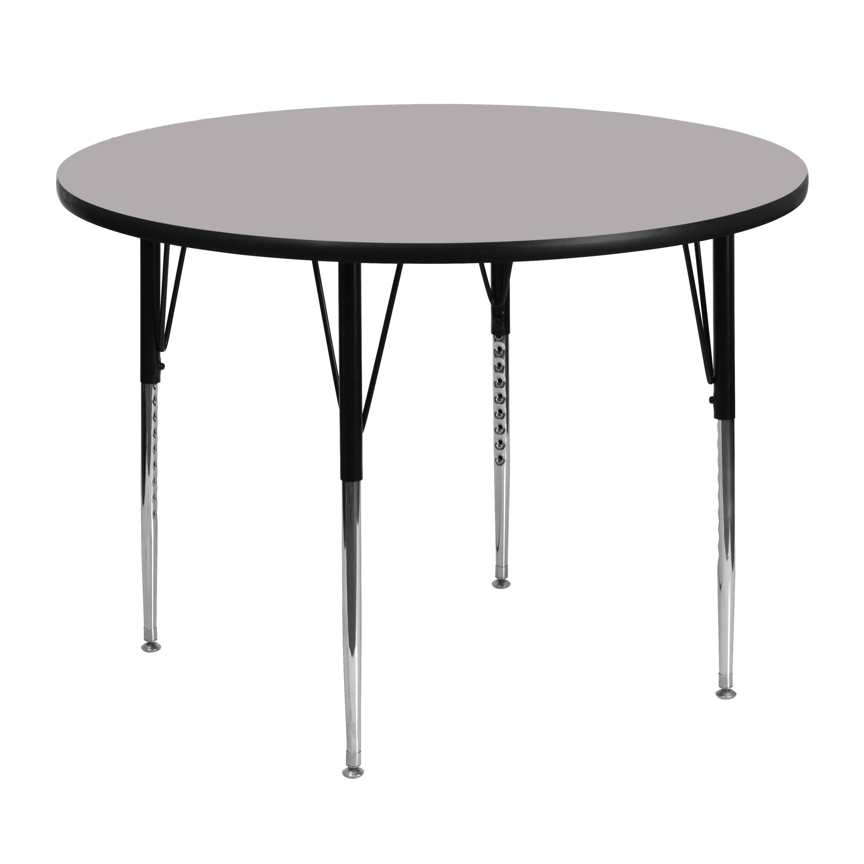 Goddard 48'' Round Gray Thermal Laminate Multi-Use Activity Table