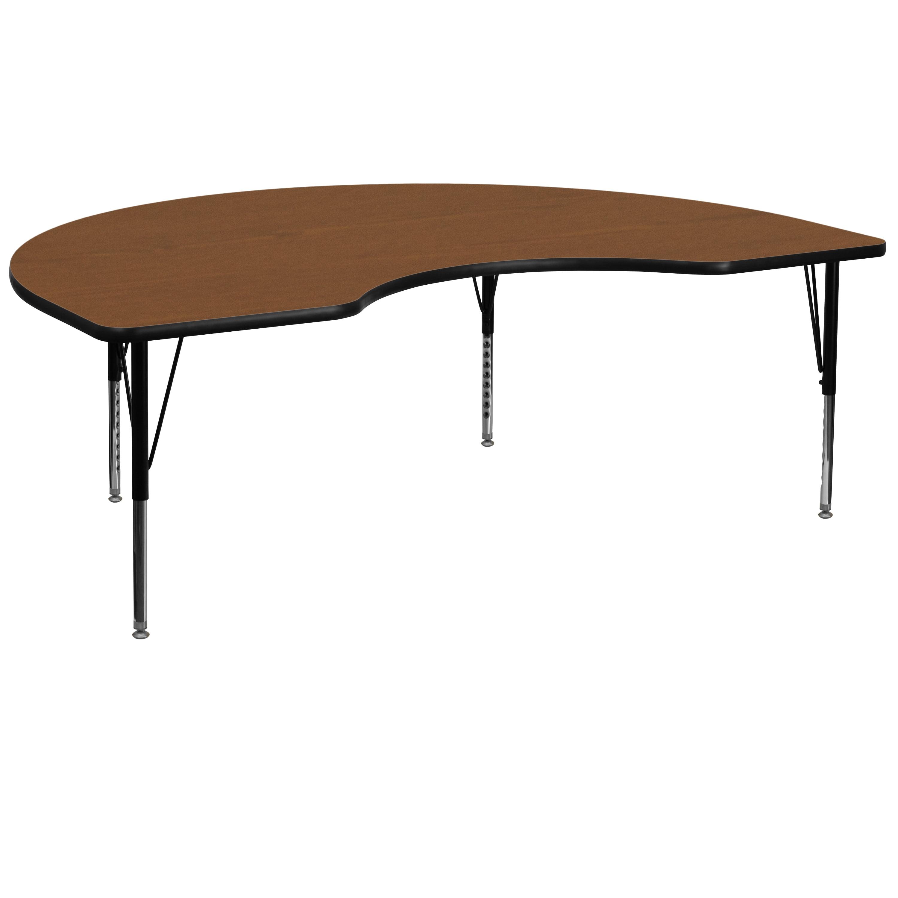 Goddard 48''W x 72''L Kidney HP Laminate Activity Table - Adjustable Legs