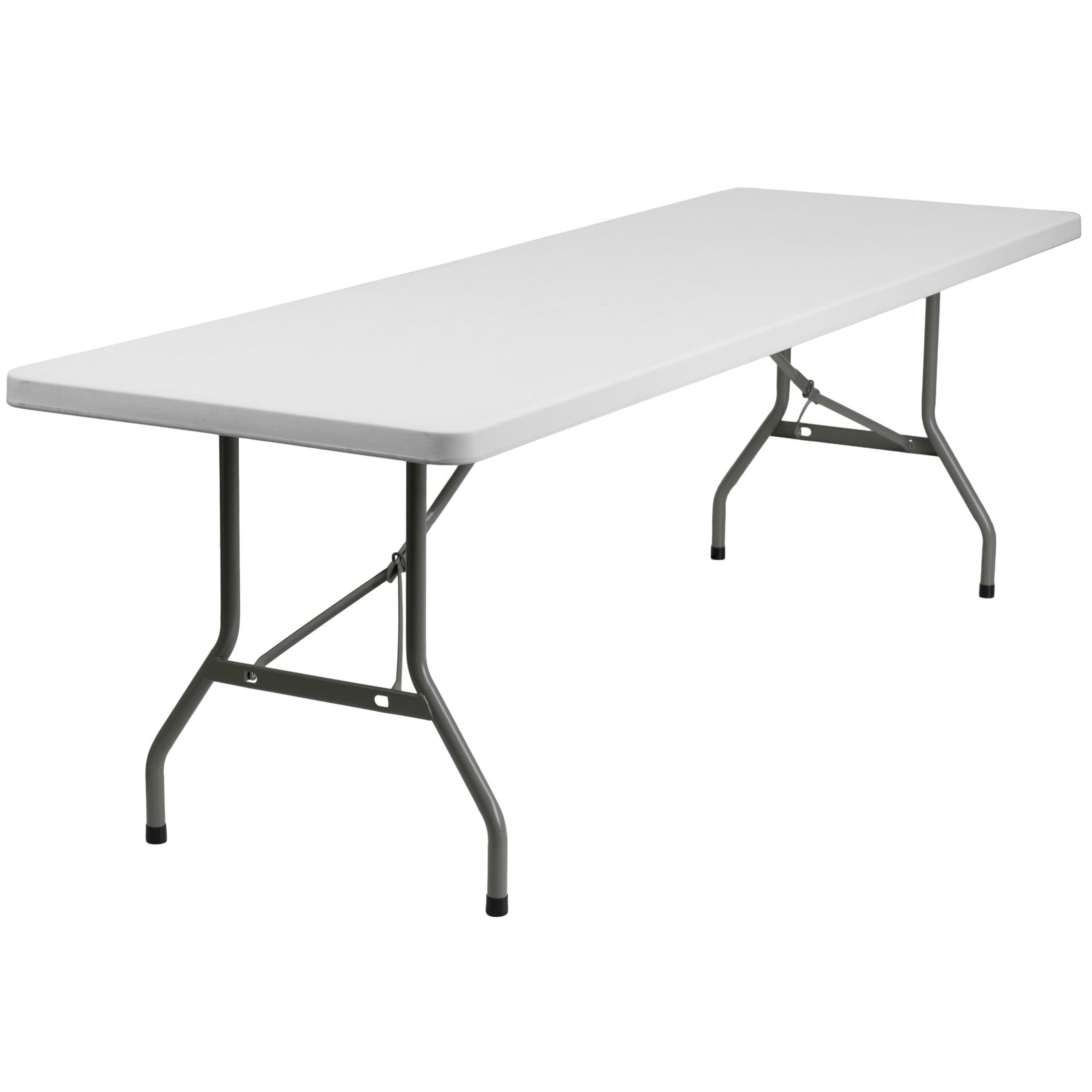 96-Inch Gray Powder Coated Metal Rectangular Folding Table