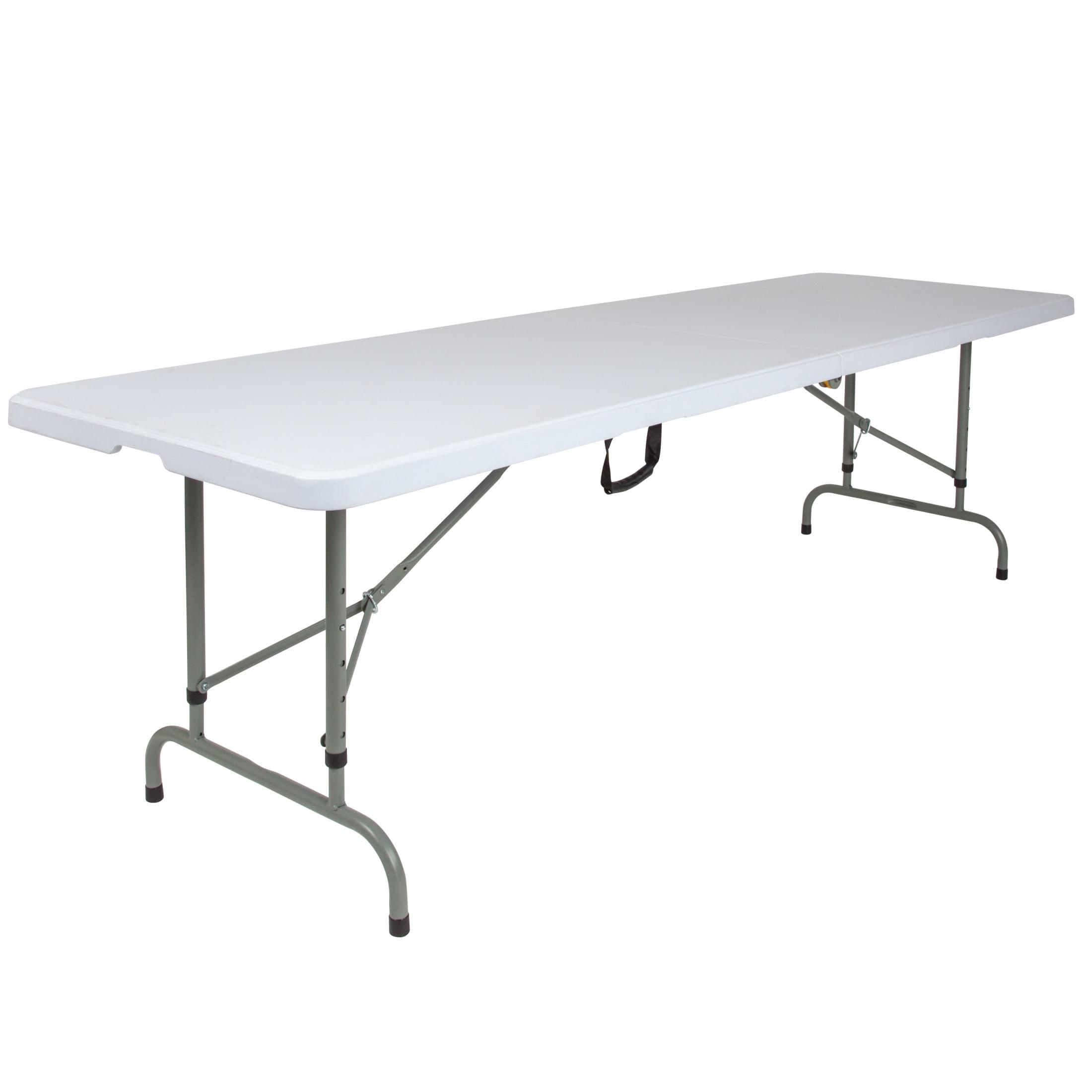 Parker 8' Height Adjustable Plastic Folding Event Table with Carrying Handle by Flash Furniture