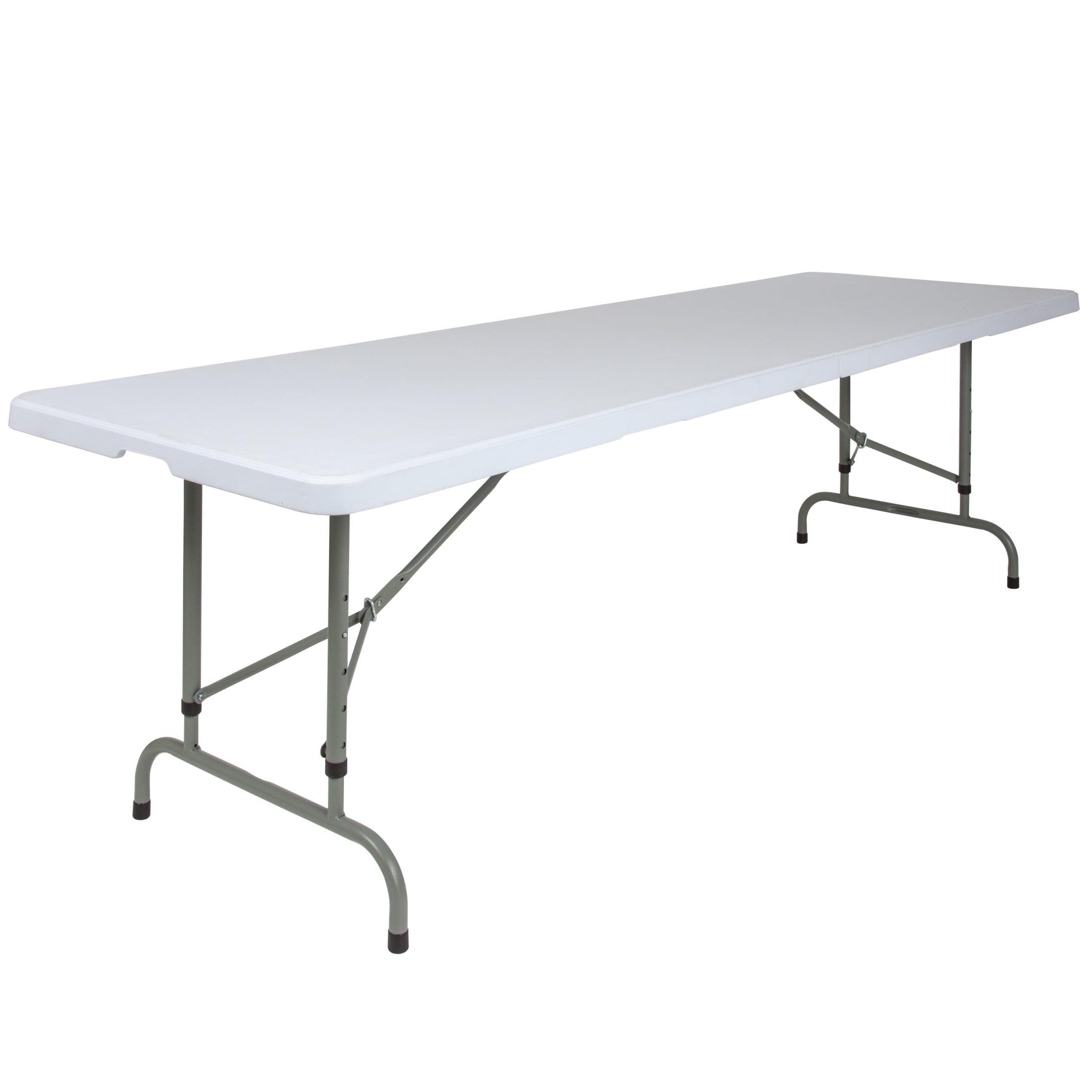 Parker 30"W x 96"L Height Adjustable Granite White Plastic Folding Table