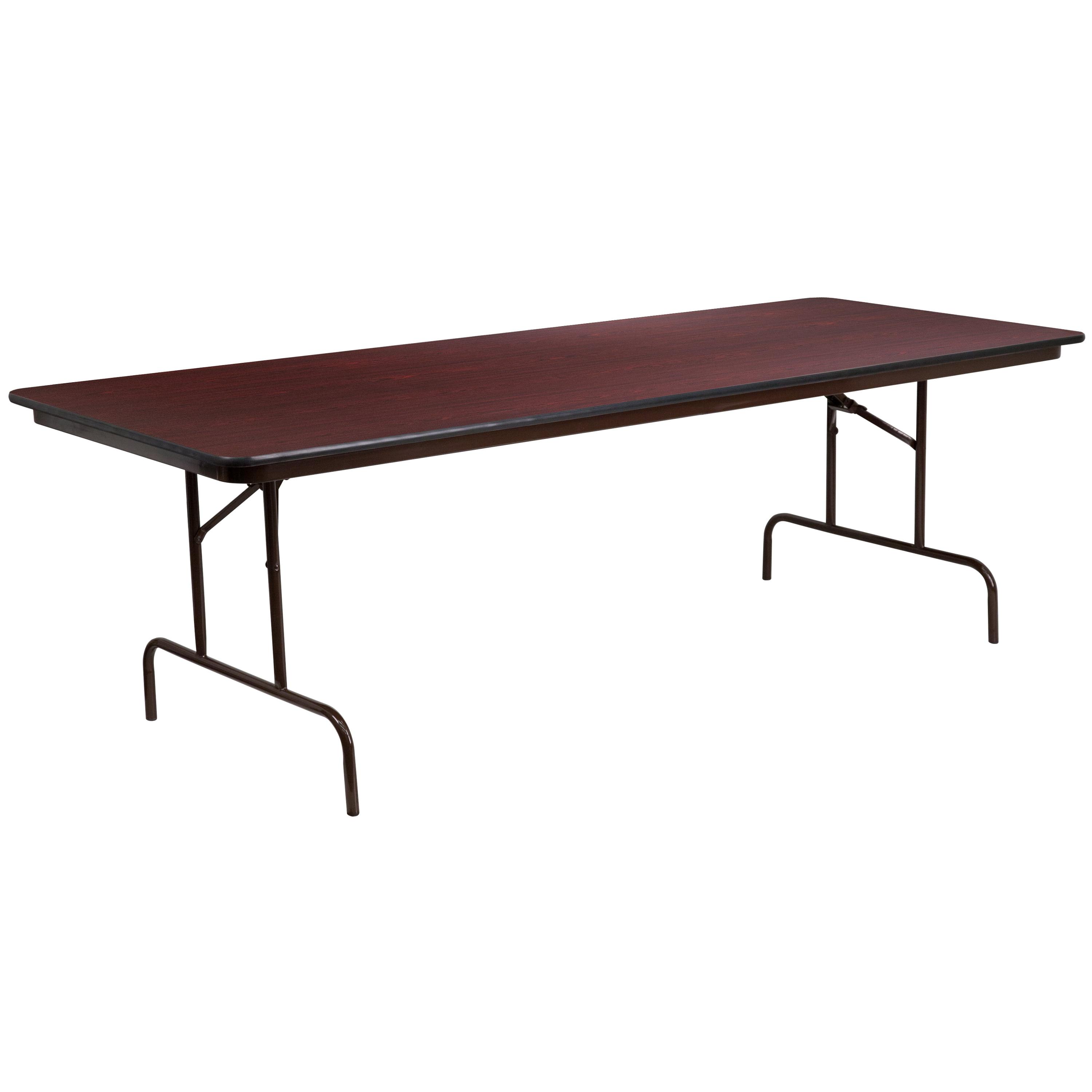 Wofford 24" x 48" Rectangular High Pressure Mahogany Laminate Folding Banquet Table