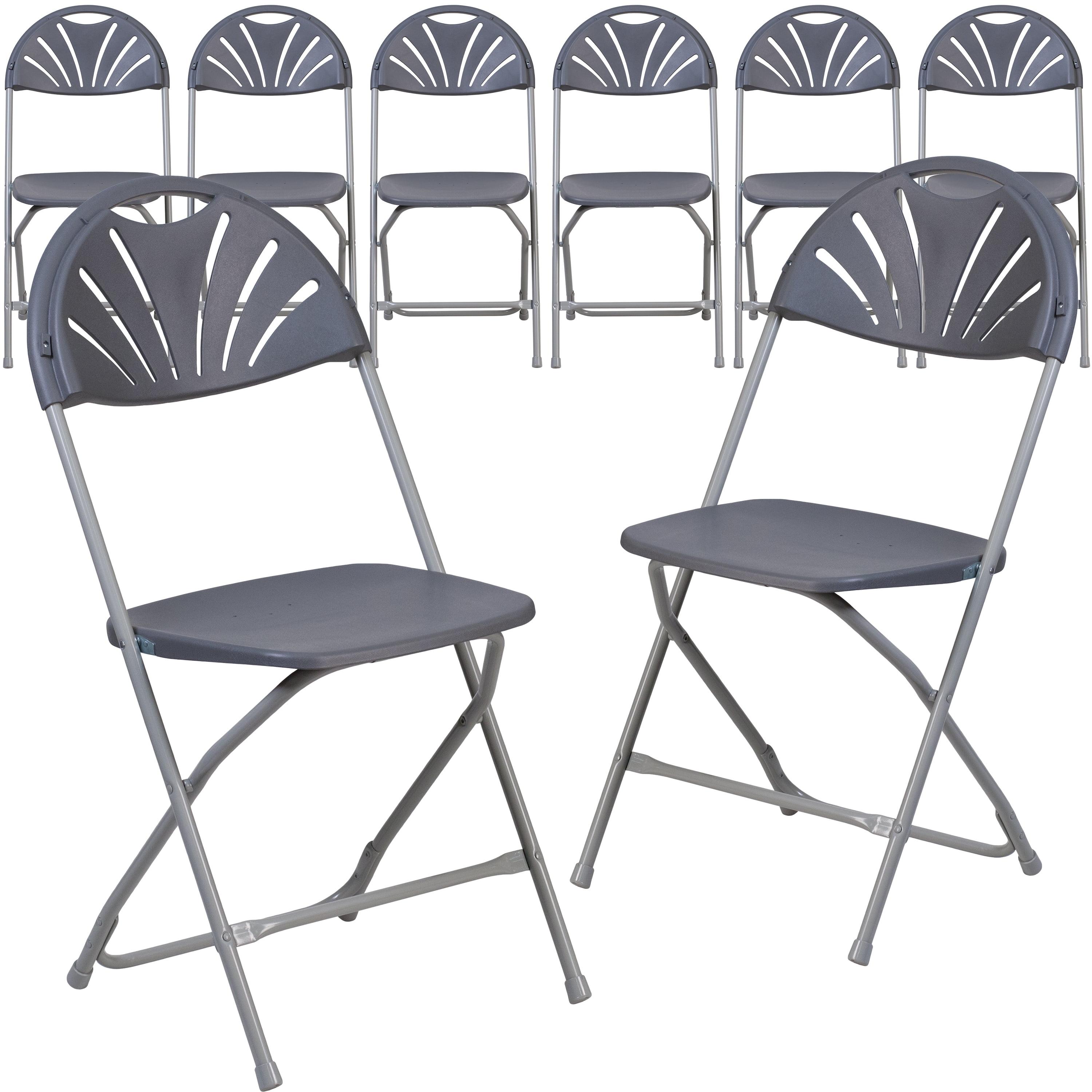 Joaquin Plastic Fan Back Folding Event Chairs with Carrying Handles