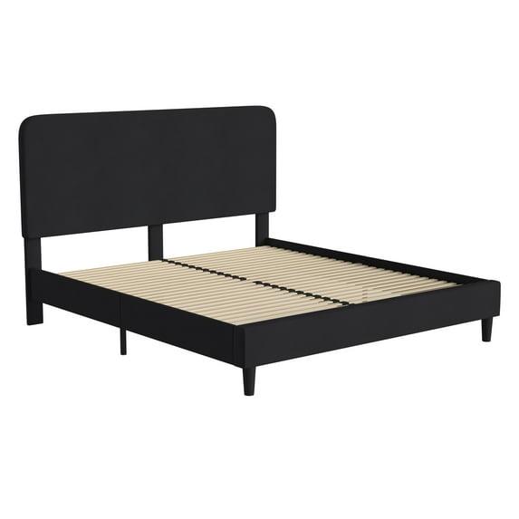 Flash Furniture Addison Fabric Upholstered Platform Bed, Charcoal, King