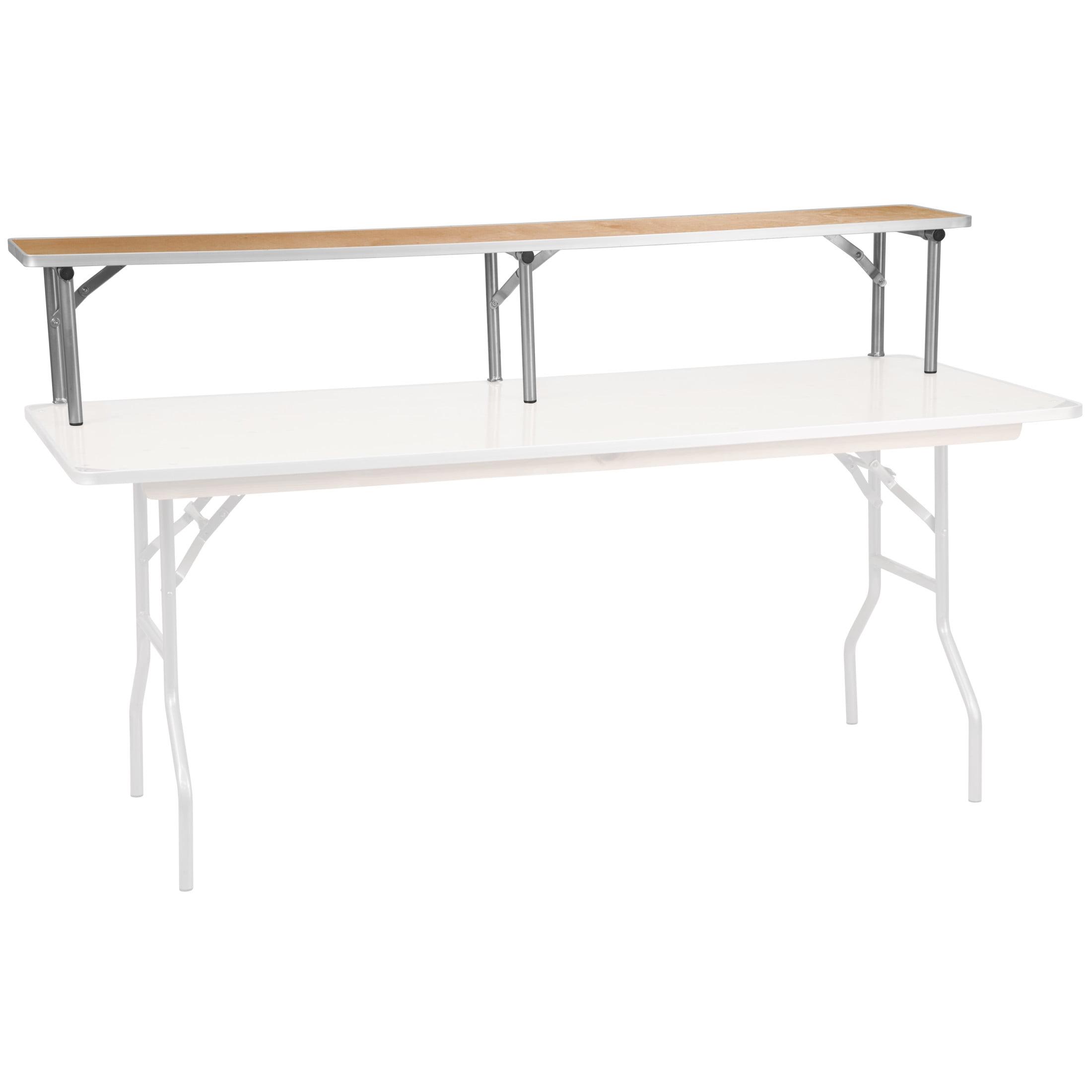 Flash Furniture 72'' x 12'' x 12'' Birchwood Bar Top Riser with Silver Legs