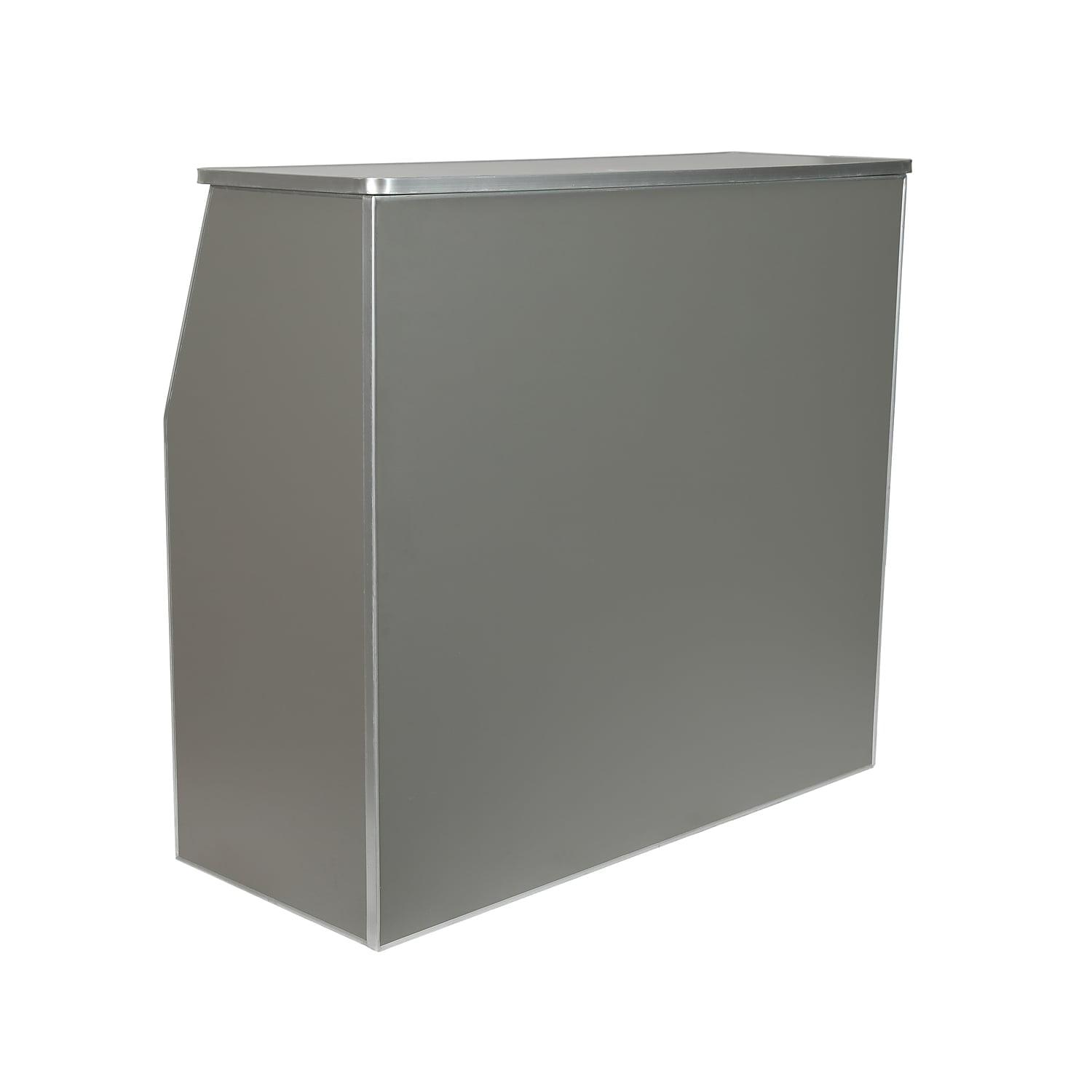 Slate Gray Portable Folding Event Bar with Aluminum Trim