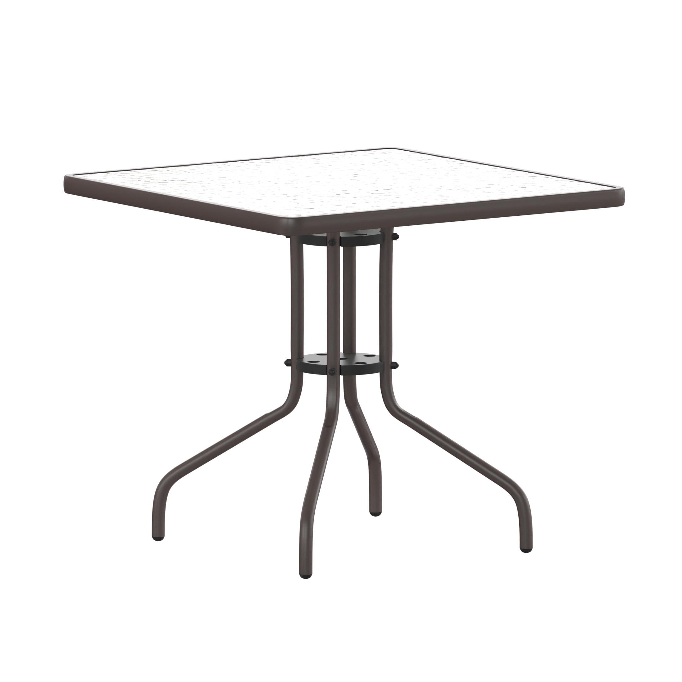 Flash Furniture Barker 31.5'' Square Tempered Glass Metal Table