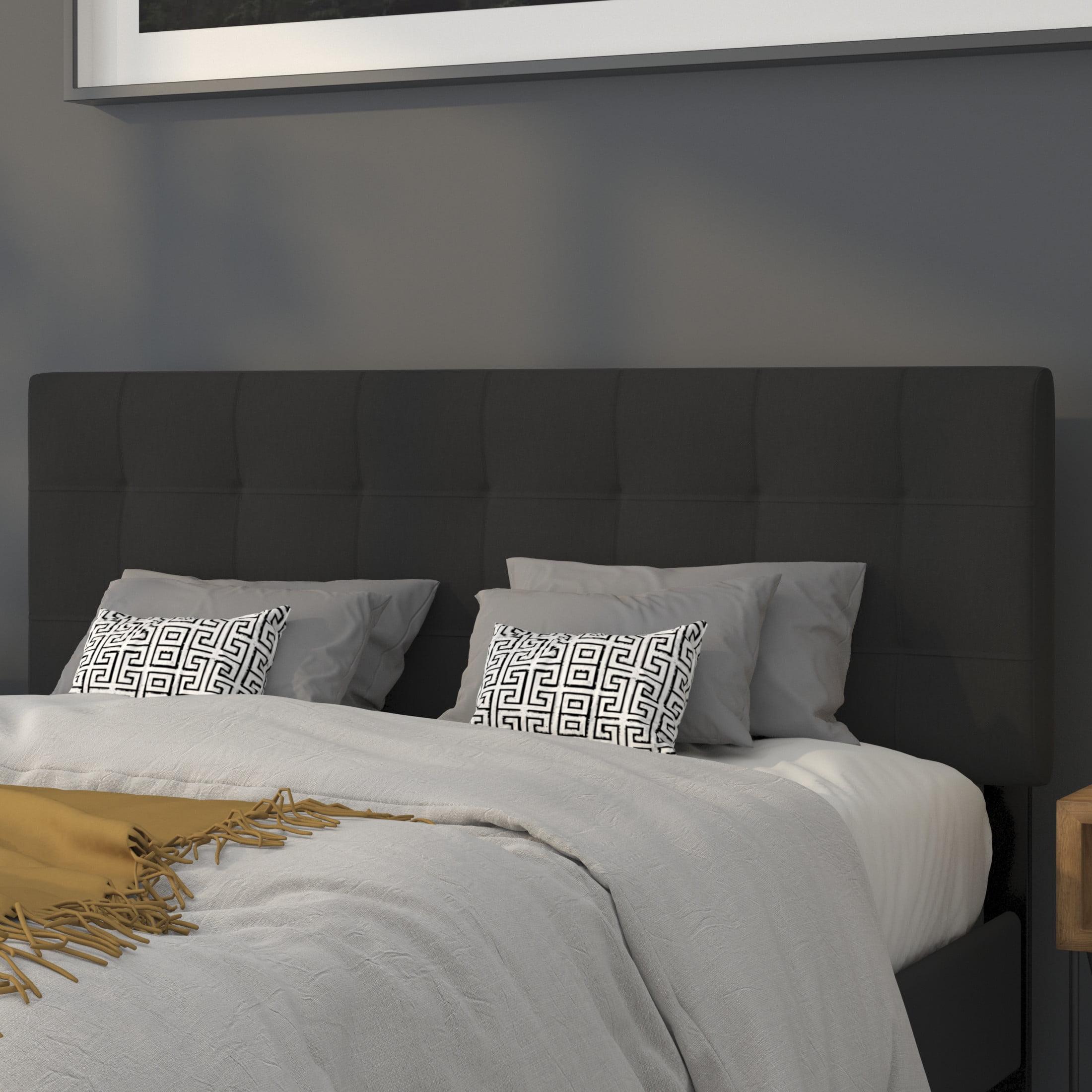 Flash Furniture Bedford Tufted Upholstered Queen Size Headboard in Black Fabric