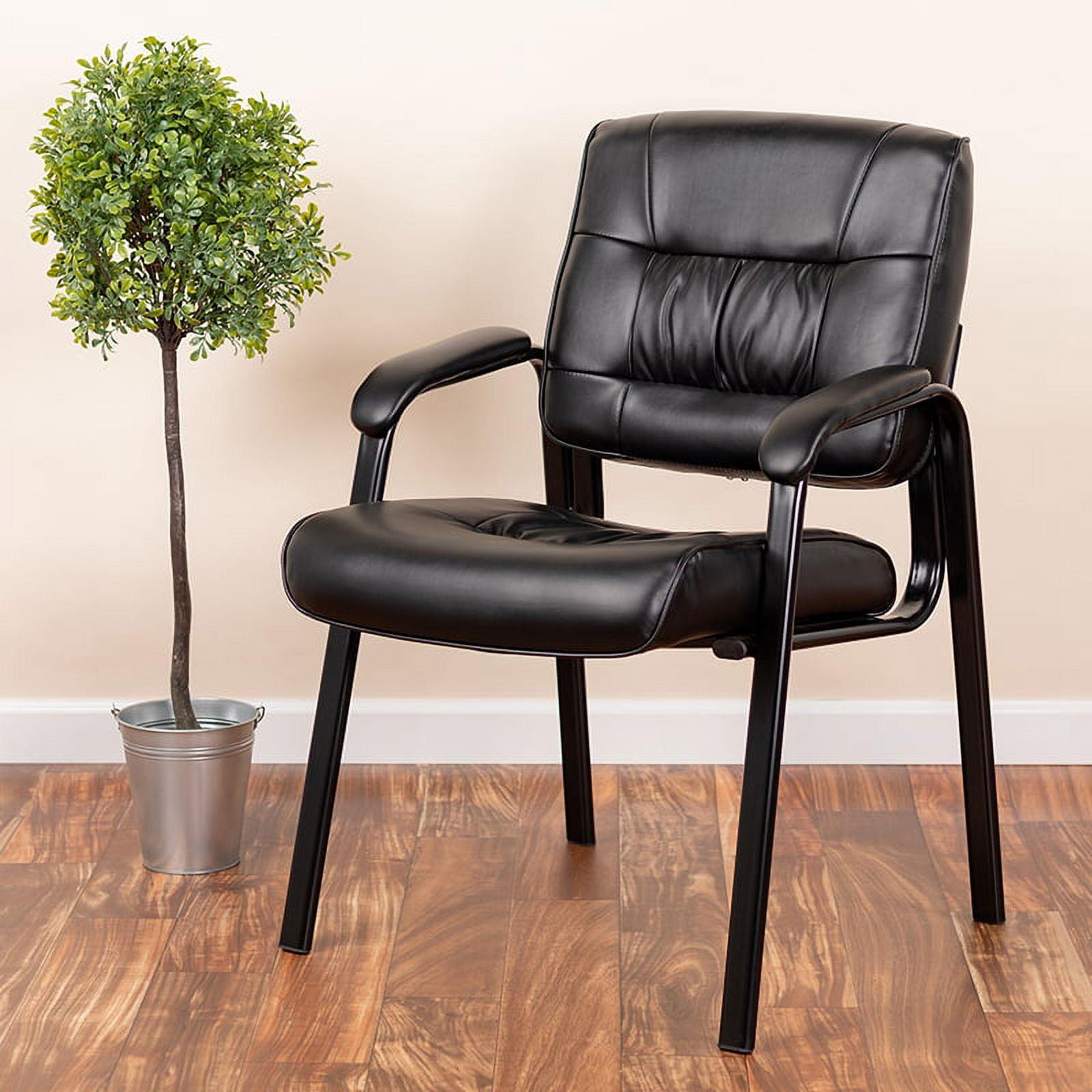 Black Leather and Metal Executive Reception Chair