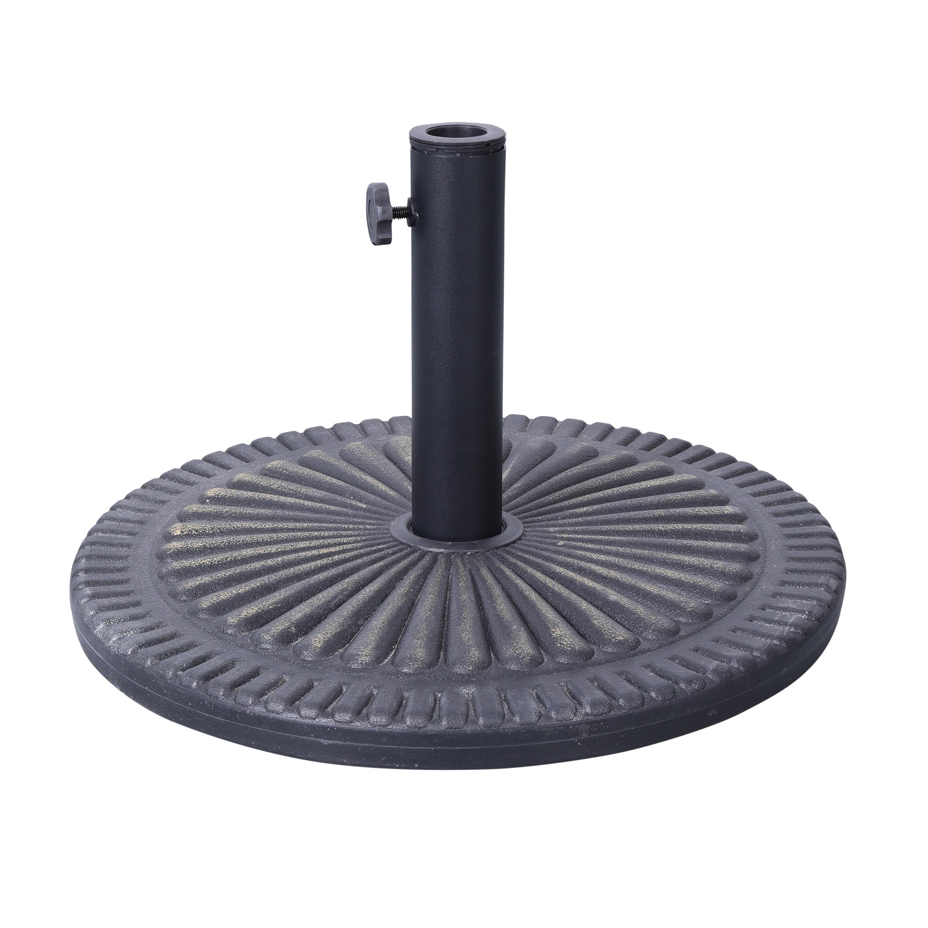 Flash Furniture Kona Universal Bronze Cement Patio Umbrella Base with Sunburst Patterned Weatherproof Plastic Polymer Coating - 19.25" Diameter