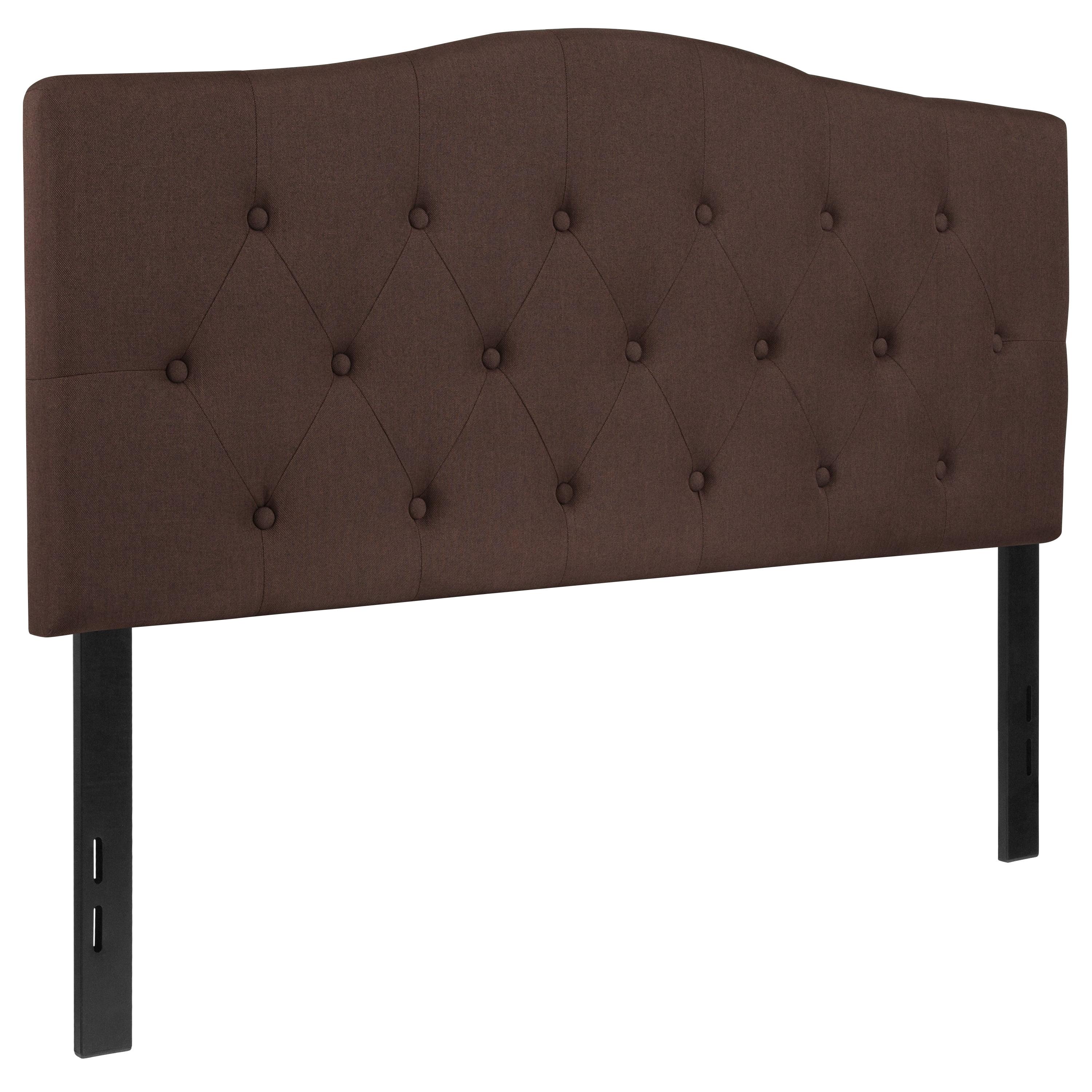 Flash Furniture Cambridge Tufted Upholstered Full Size Headboard in Dark Brown Fabric