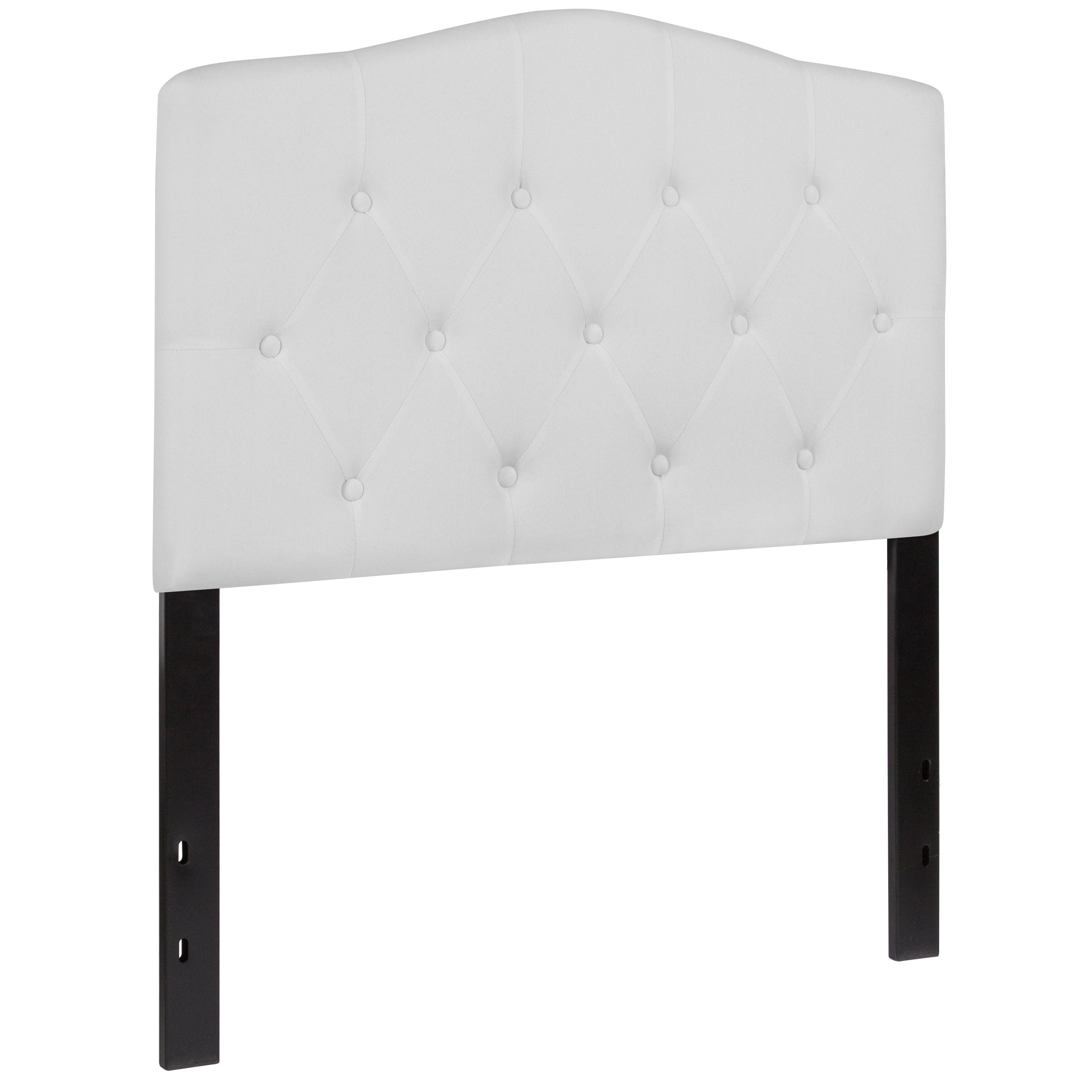 Flash Furniture Cambridge Tufted Upholstered Twin Size Headboard in White Fabric