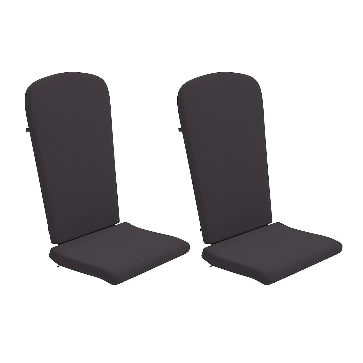 Flash Furniture Charlestown Set of 2 All Weather Indoor/Outdoor High Back Adirondack Chair Cushions, Patio Furniture Replacement Cushions - Gray