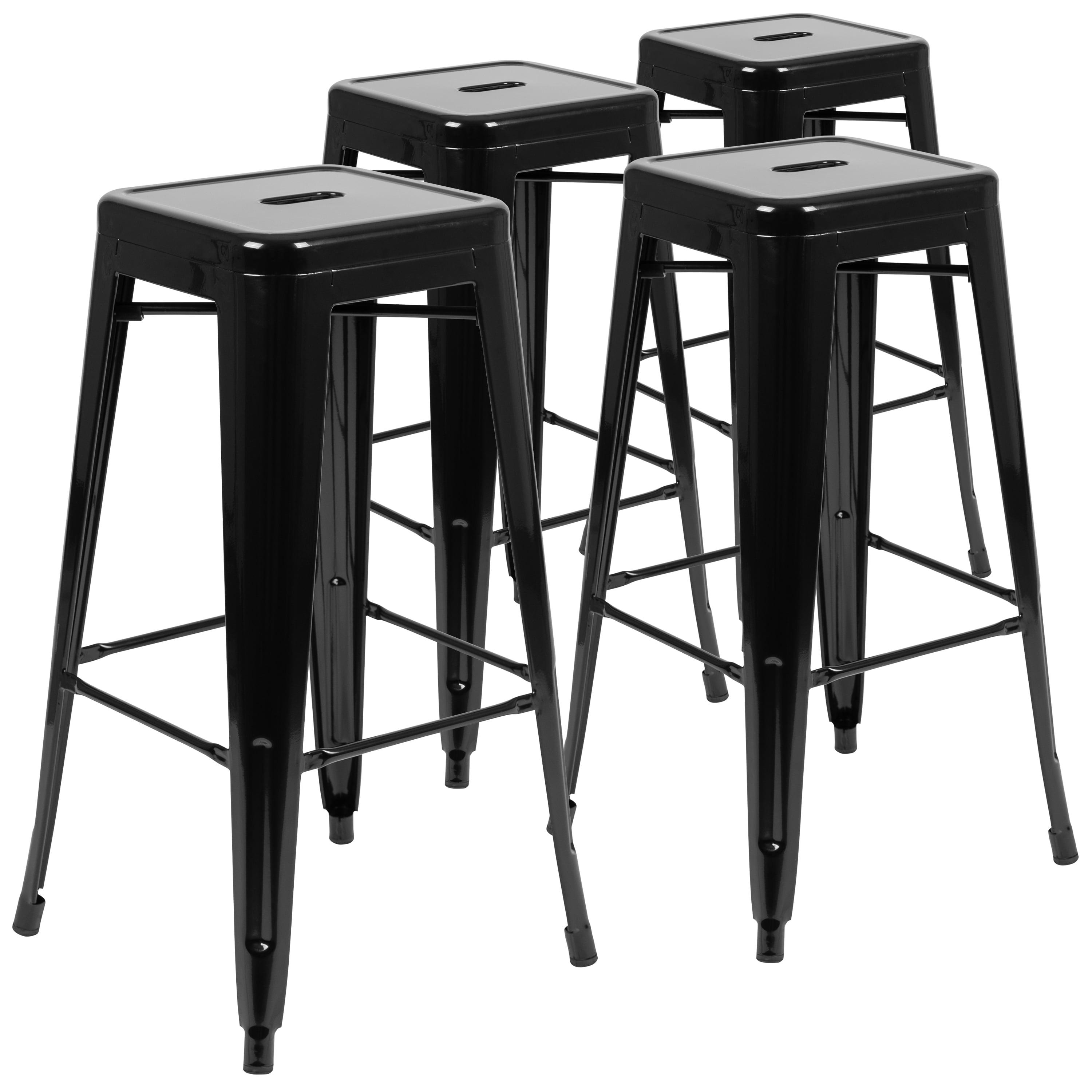 Flash Furniture 30" High Metal Indoor Bar Stool - Stackable Set of 4