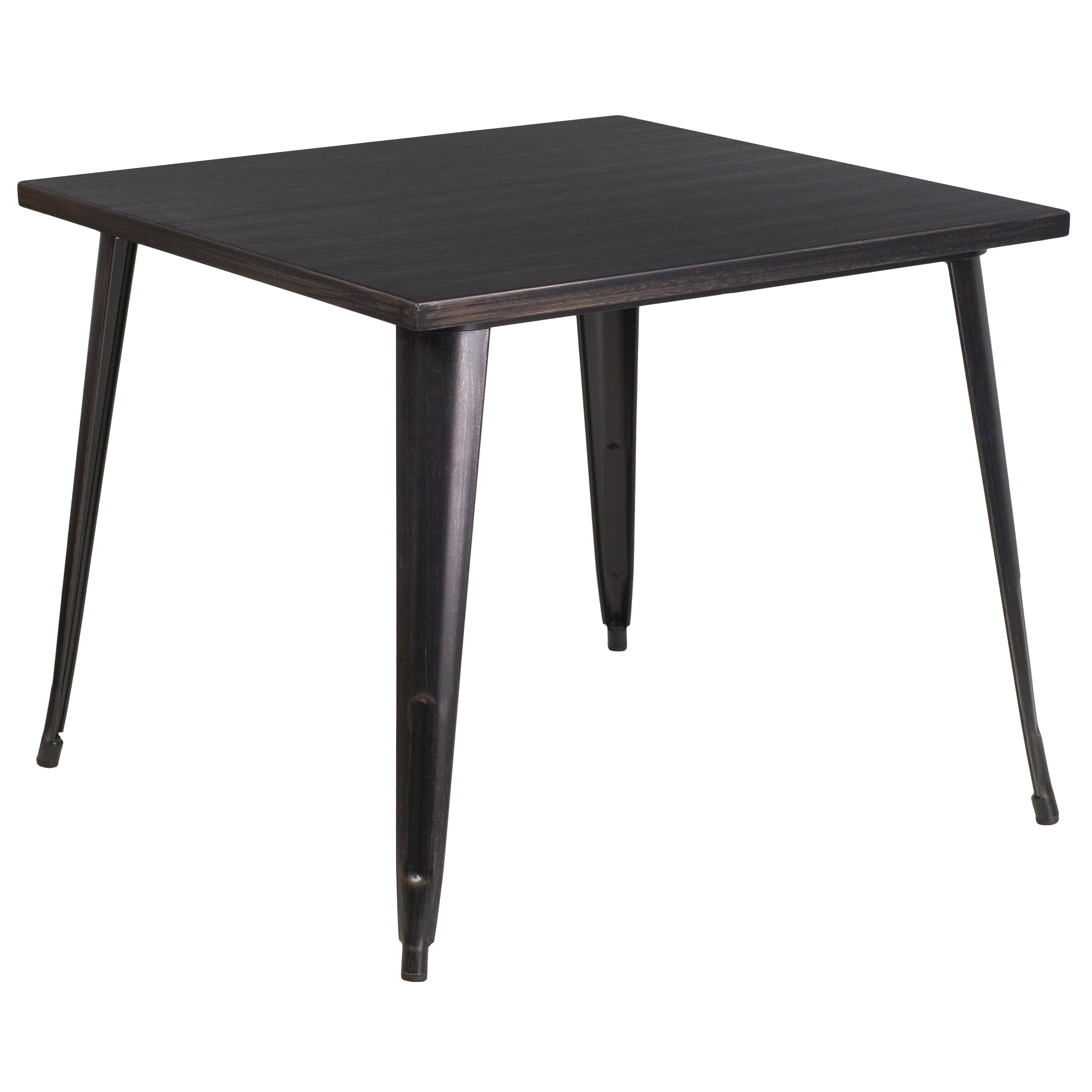 Flash Furniture Commercial Grade 35.5" Square Metal Indoor-Outdoor Table