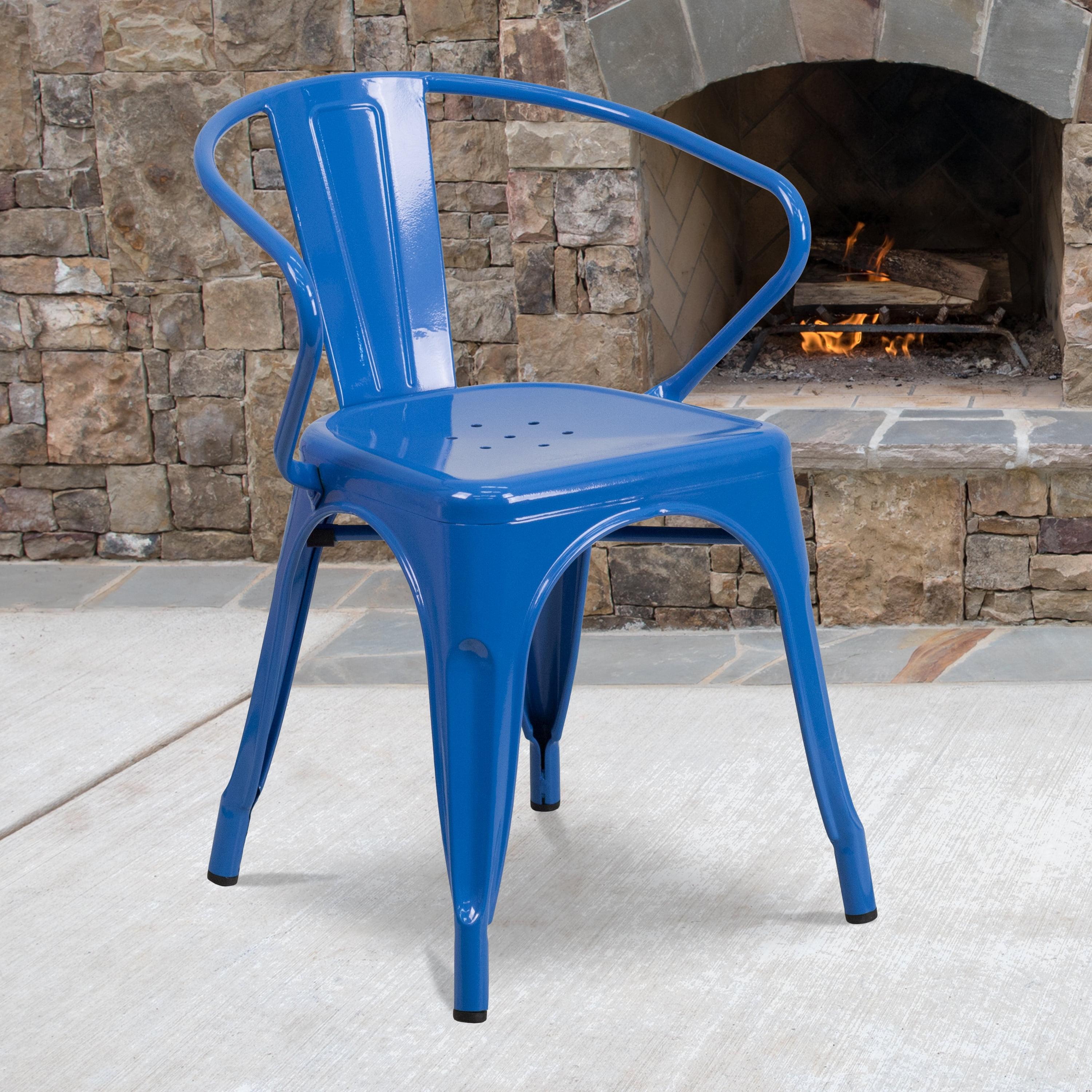 Flash Furniture Hucheson Metal Indoor-Outdoor Chair with Arms