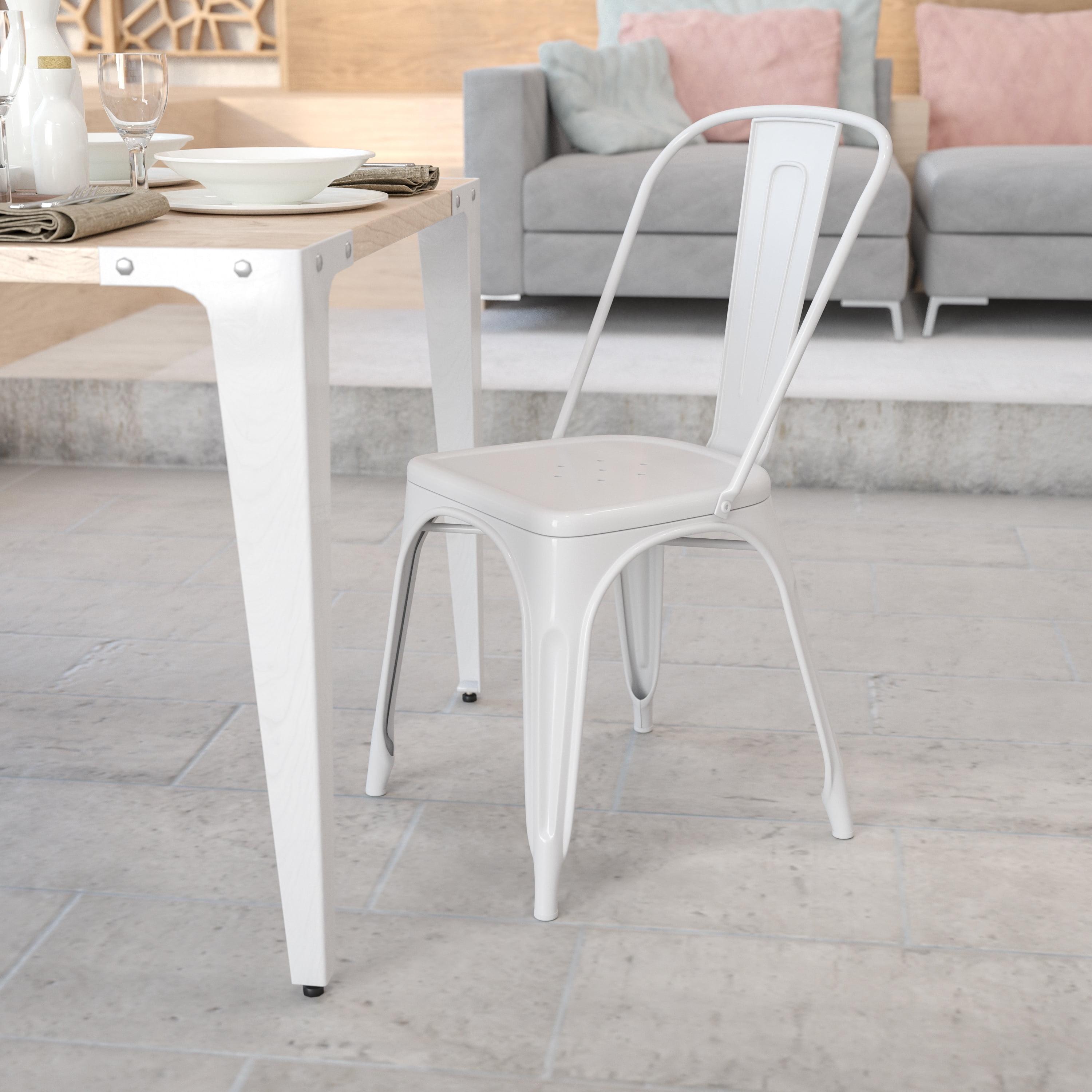 Flash Furniture Commercial Grade Metal Indoor-Outdoor Stackable Chair