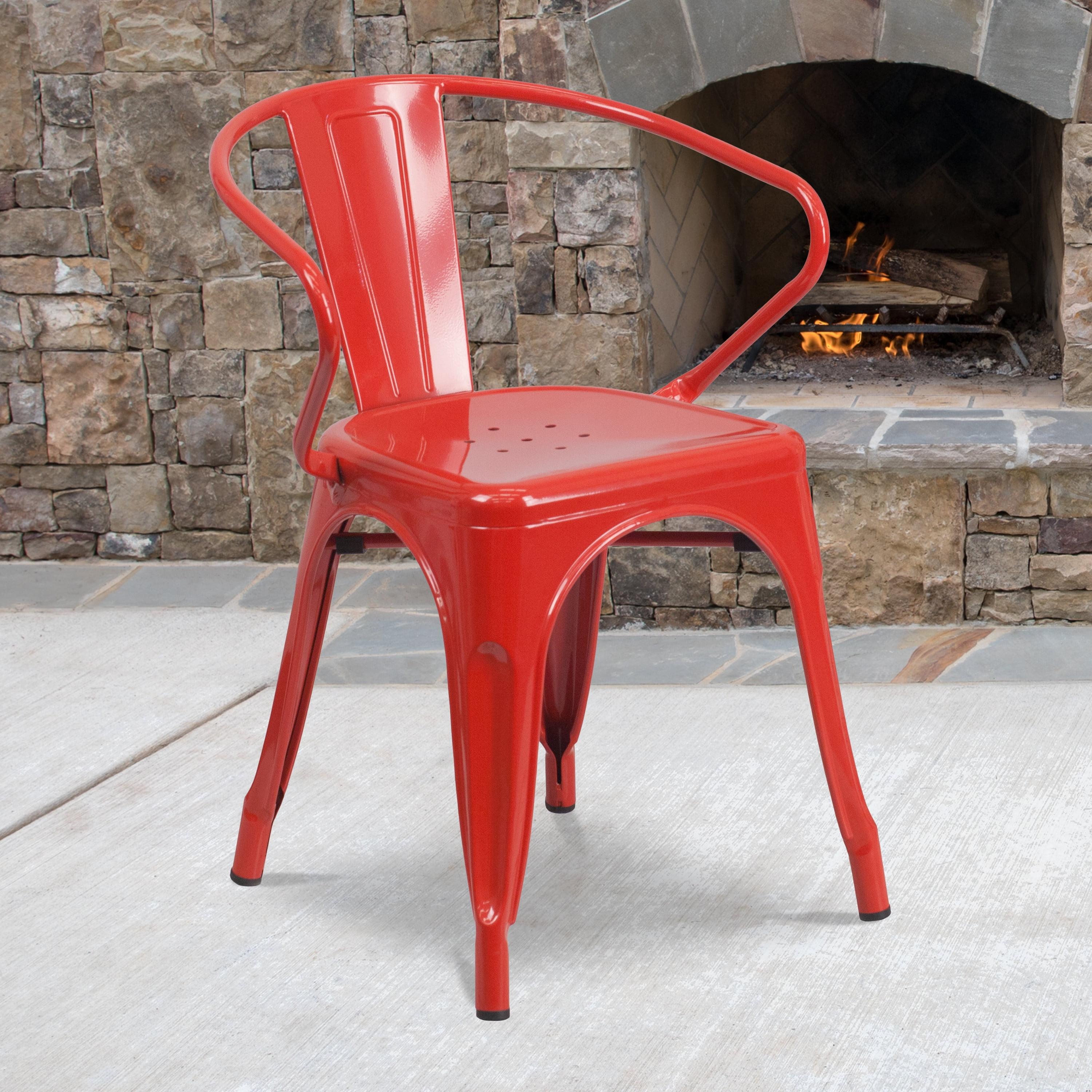 Hucheson Metal Indoor-Outdoor Chair with Arms