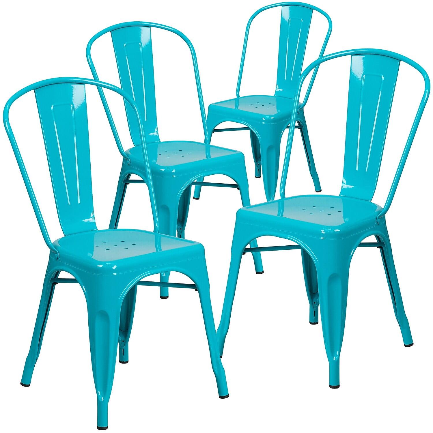 Flash Furniture Peterson Armless Metal Indoor-Outdoor Stackable Dining Chair (Set of 4)