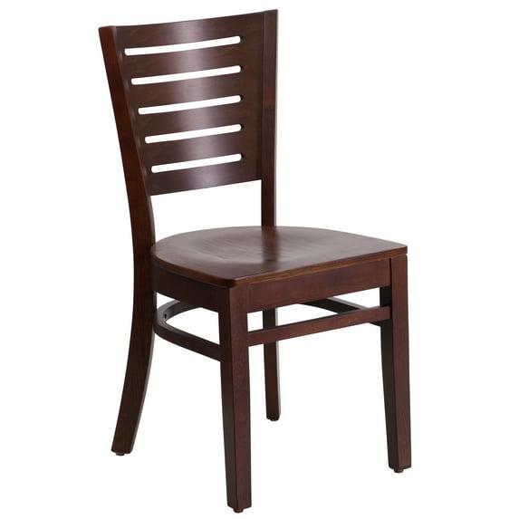Flash Furniture Darby Series Slat Back Walnut Wood Restaurant Chair