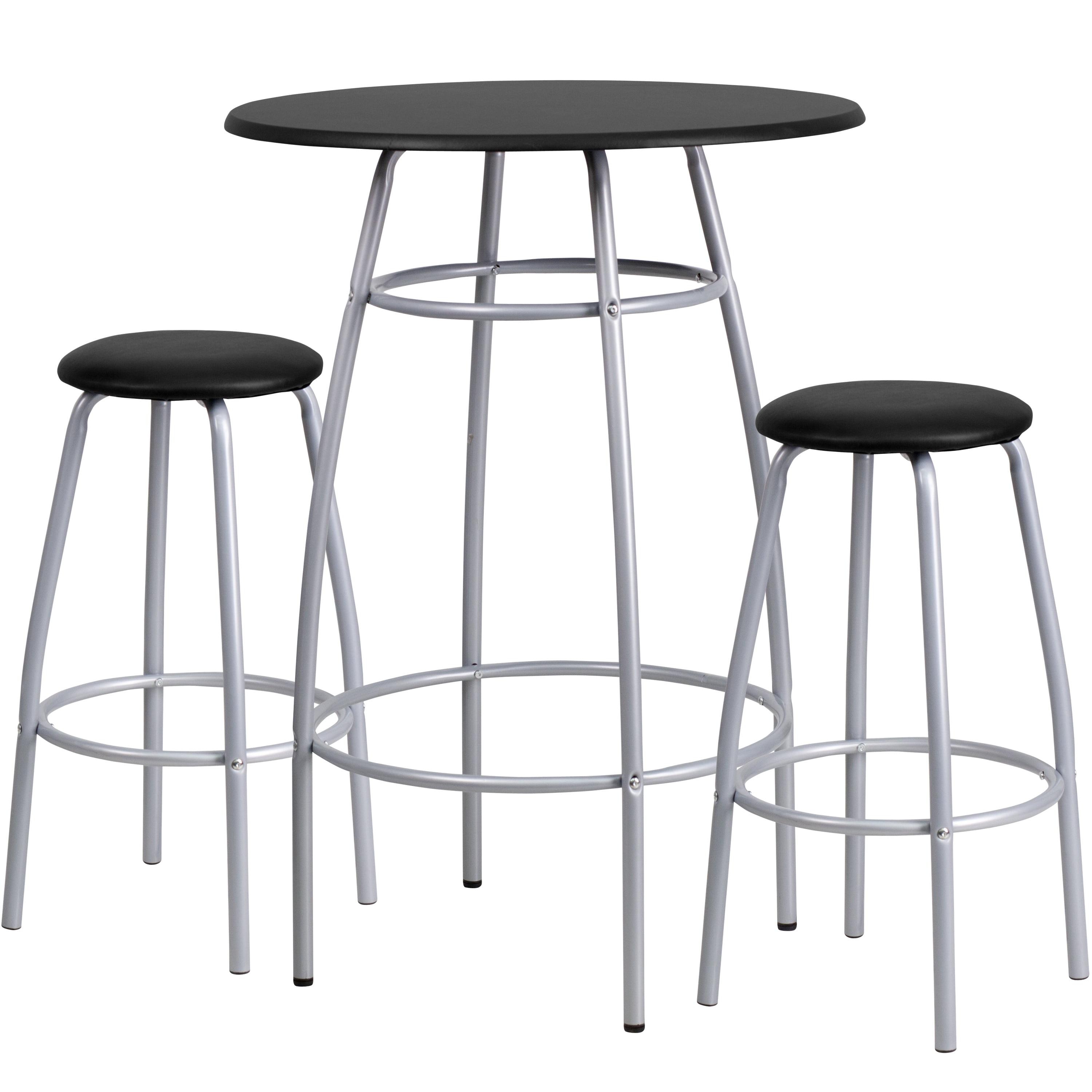 Flash Furniture Daria Bar Height Table Set with Padded Stools