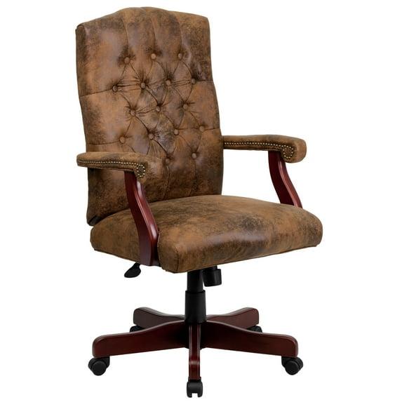 Flash Furniture Farmhouse High-Back Tufted Executive Swivel Office Chair with Arms