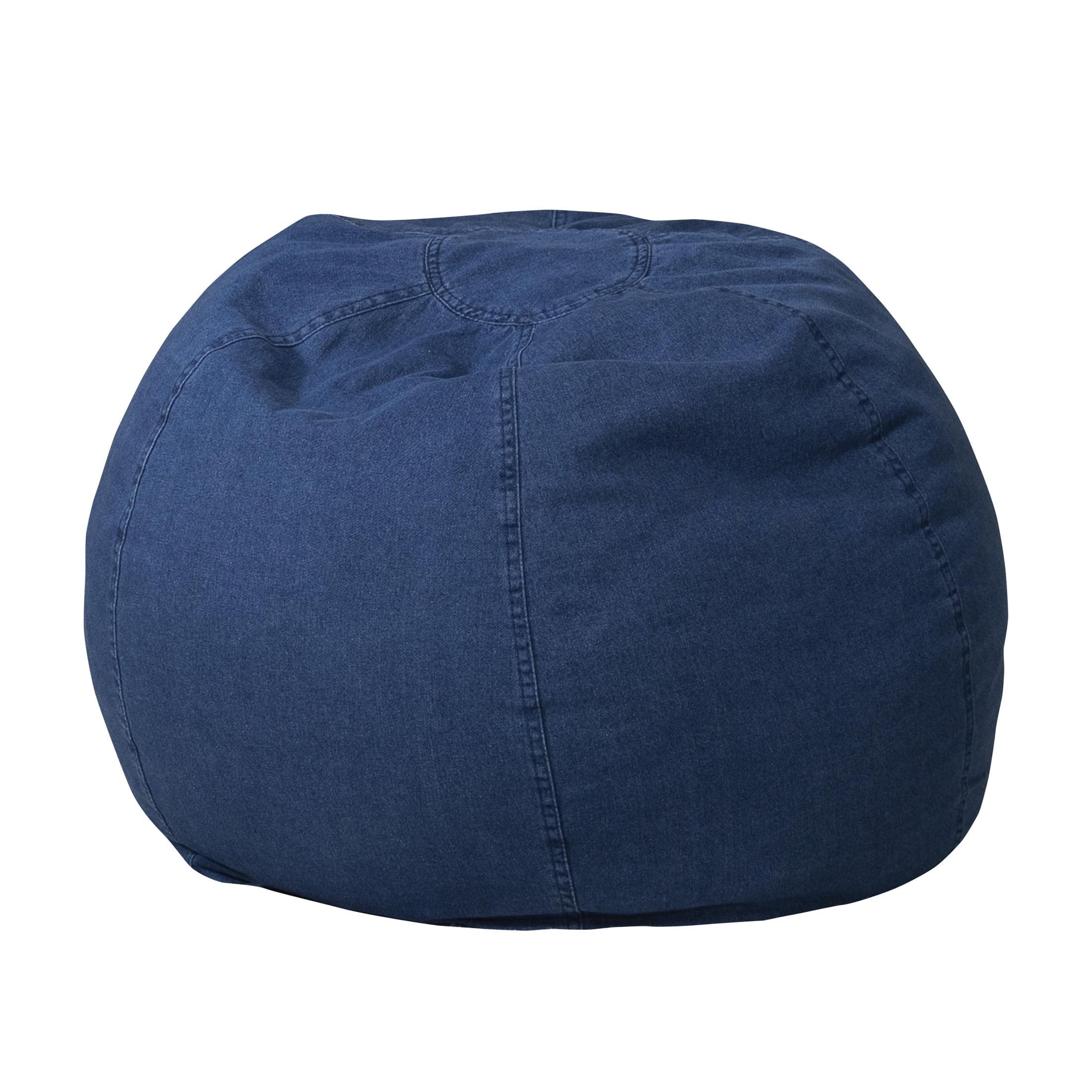 Flash Furniture Dillon Small Denim Refillable Bean Bag Chair for Kids and Teens