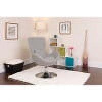 High Back Swivel Reception Chair in Light Gray Fabric with Chrome Base