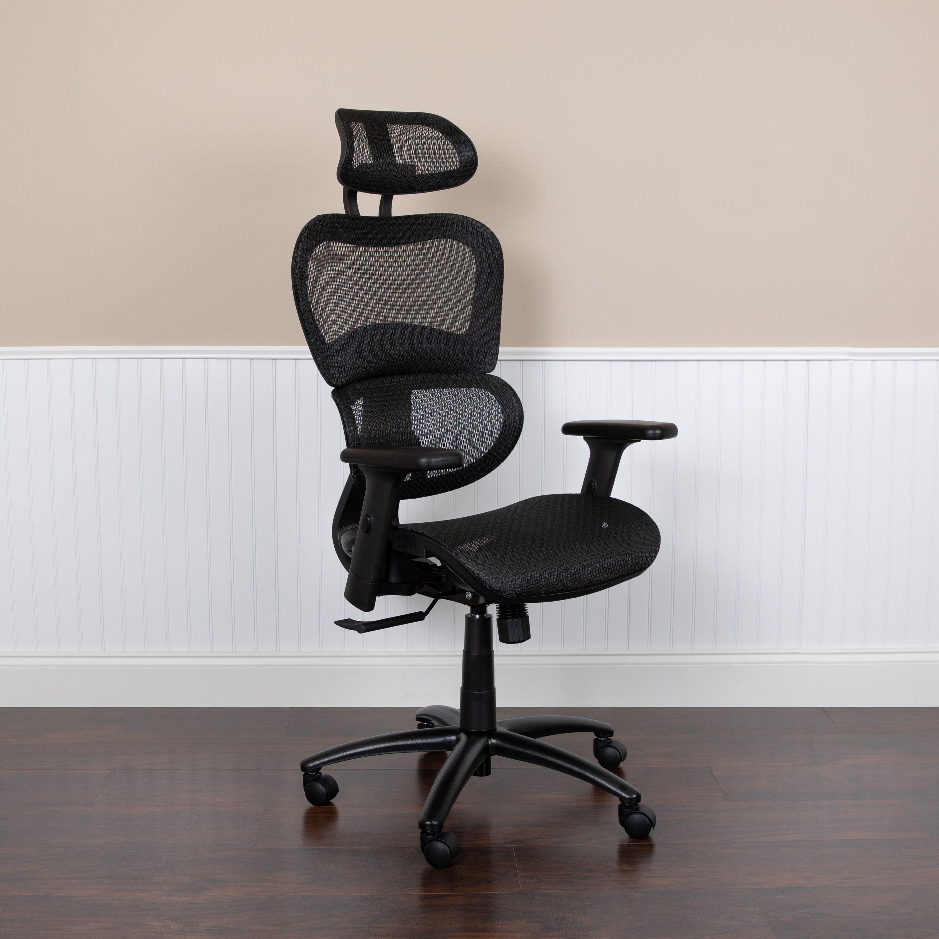 Flash Furniture Ergonomic Mesh Office Chair with 2-to-1 Synchro-Tilt, Adjustable Headrest, Lumbar Support, and Adjustable Pivot Arms