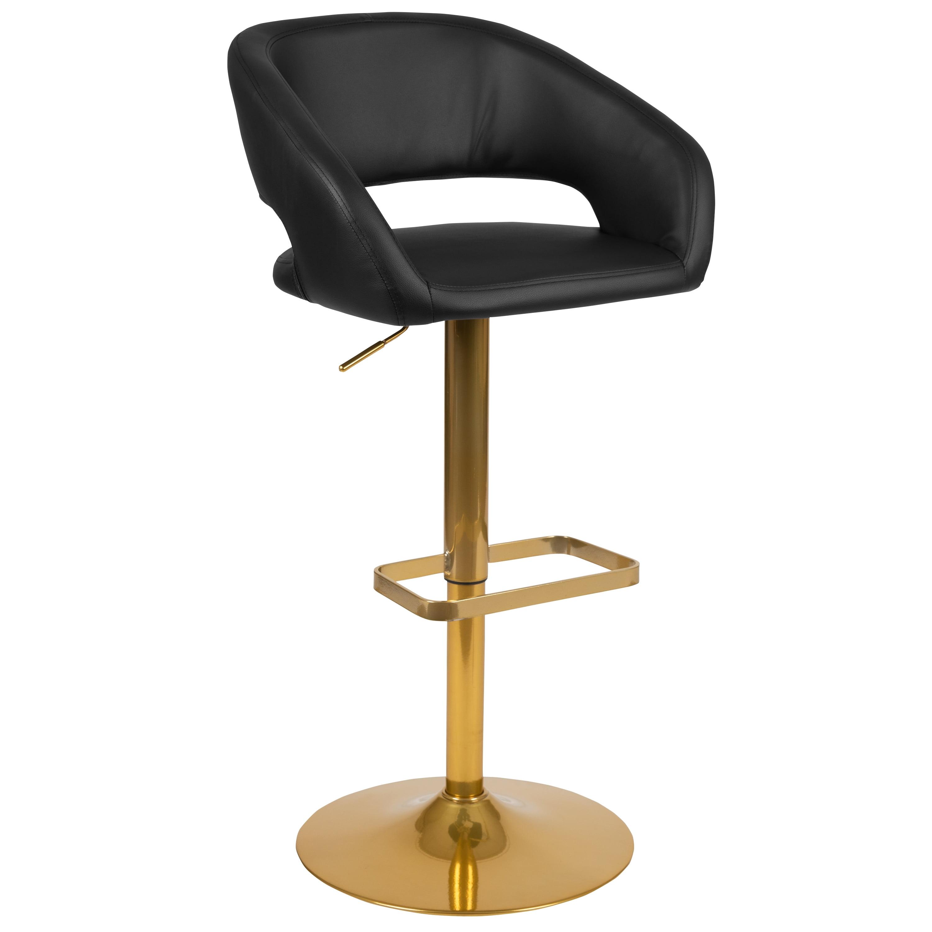 Flash Furniture Contemporary Vinyl Adjustable Height Barstool with Rounded Mid-Back