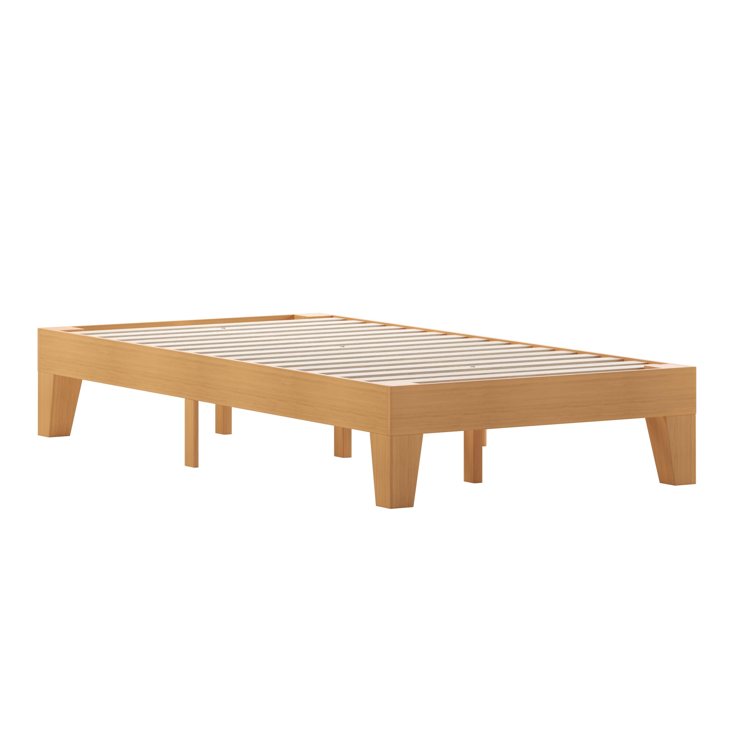 Flash Furniture Evelyn Solid Wood Platform Bed with Wooden Support Slats, No Box Spring Required