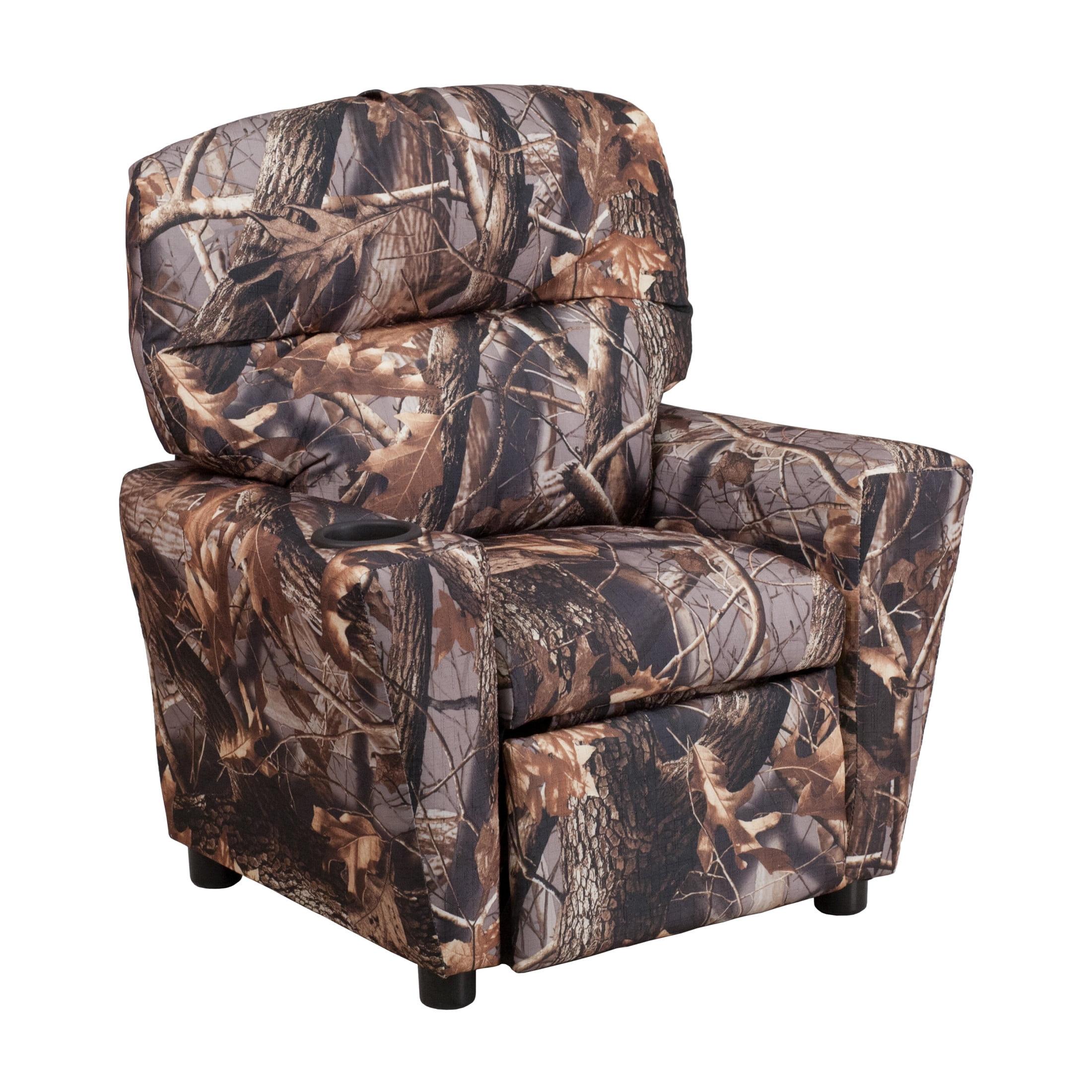 Flash Furniture Chandler Contemporary Camouflaged Fabric Kids Recliner with Cup Holder