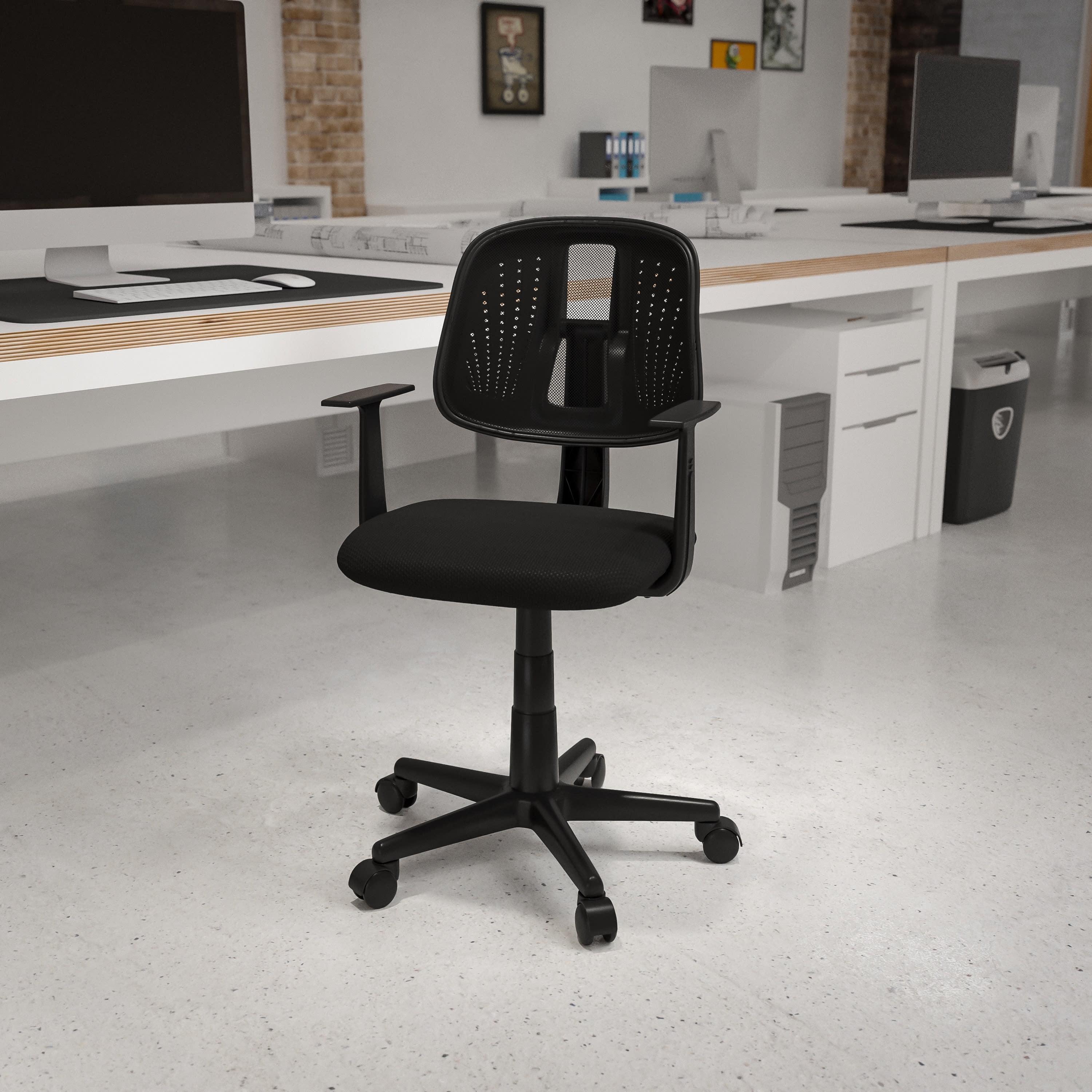 ErgoComfort High-Back Black Mesh Swivel Task Chair with Lumbar Support