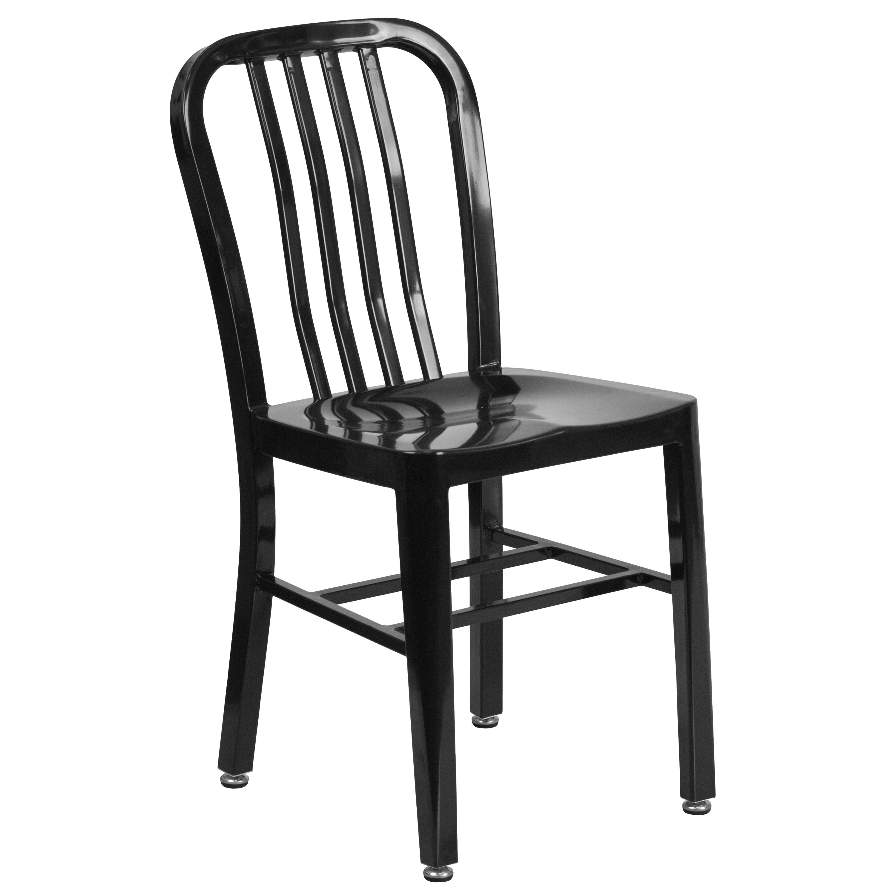 Stamford Black Galvanized Steel Indoor/Outdoor Side Chair