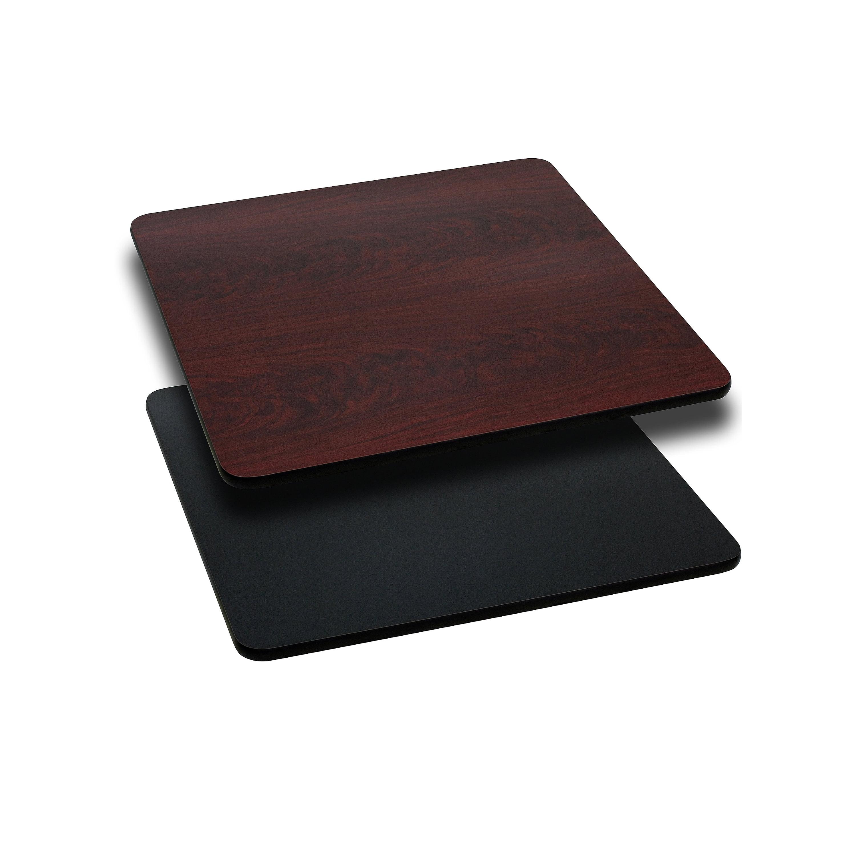 Flash Furniture Glenbrook 24'' Square Table Top with Black or Mahogany Reversible Laminate Top