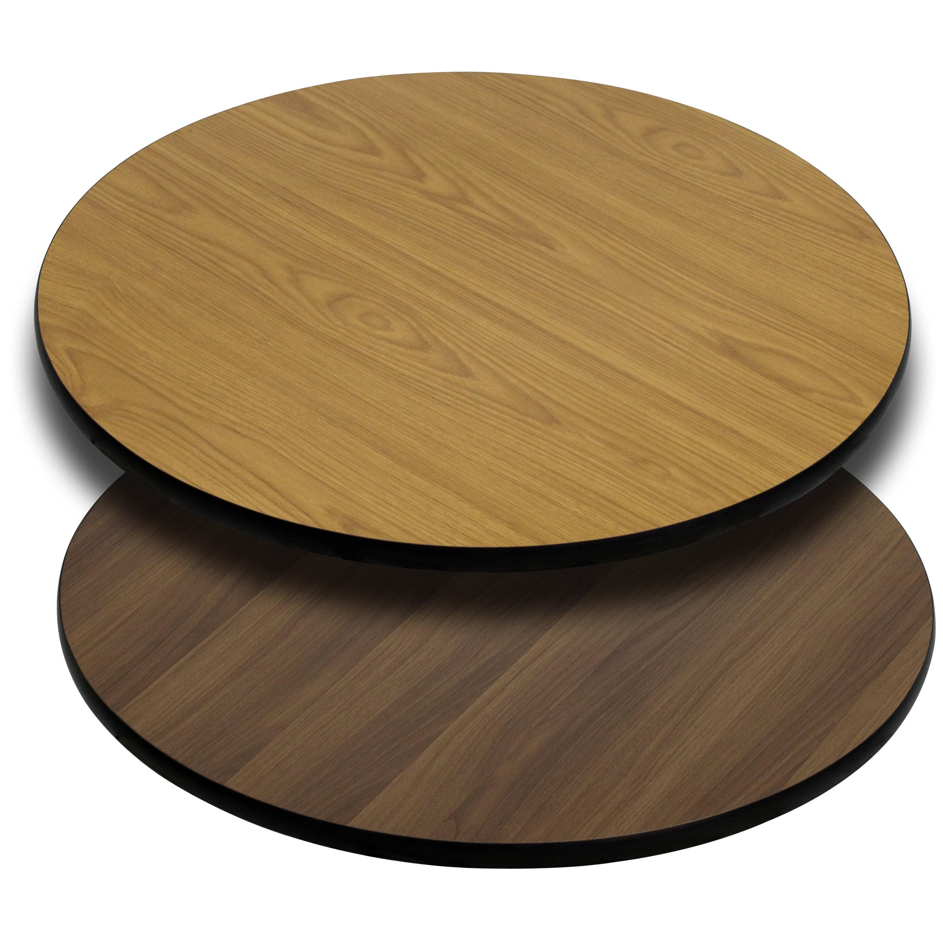 42" Round Natural/Walnut Reversible Laminate Dining Table Top