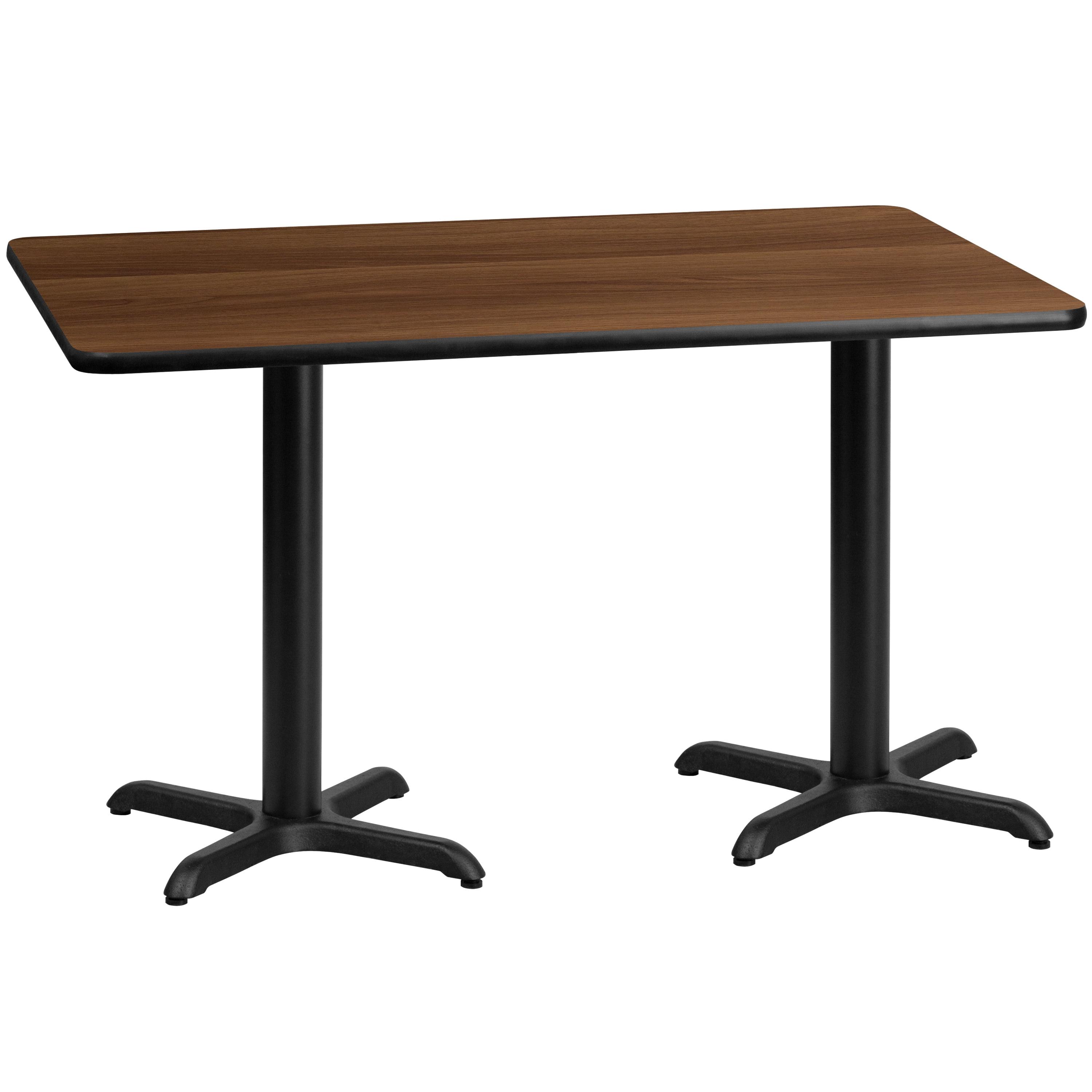 Contemporary 60'' Rectangular Walnut Laminate Dining Table