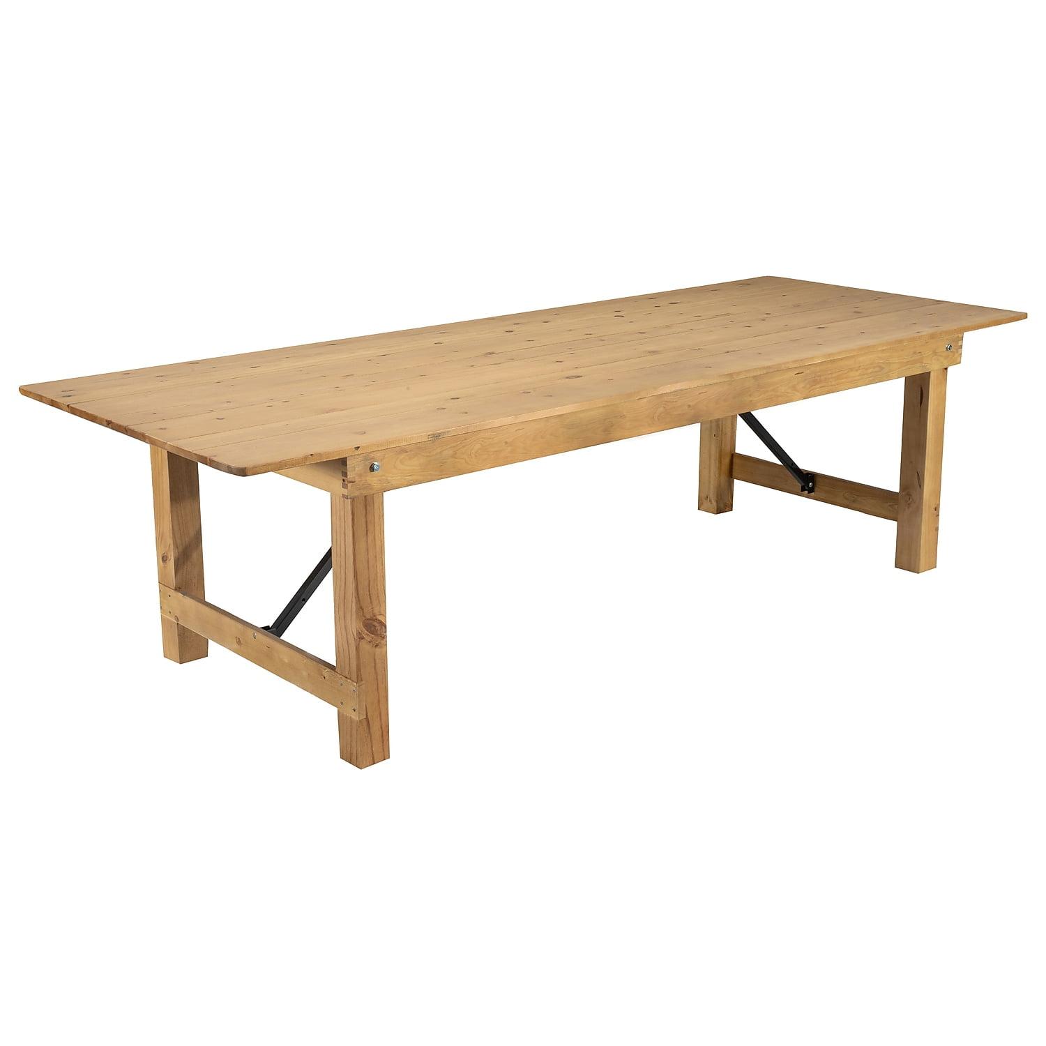 Natural Light Pine Rustic Folding Farm Table