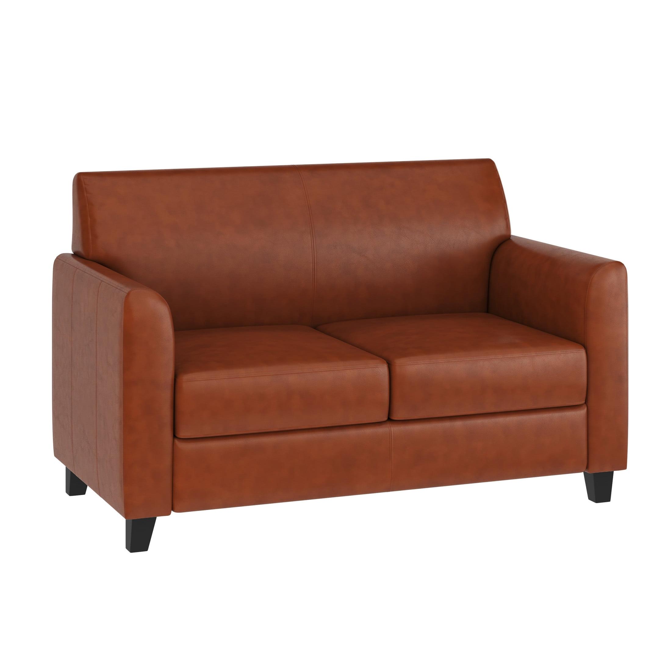 Hercules Junkersfeld 52" Modern LeatherSoft Upholstered Reception Loveseat