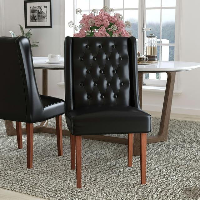 Flash Furniture HERCULES Preston Series Black LeatherSoft Tufted Parsons Chair
