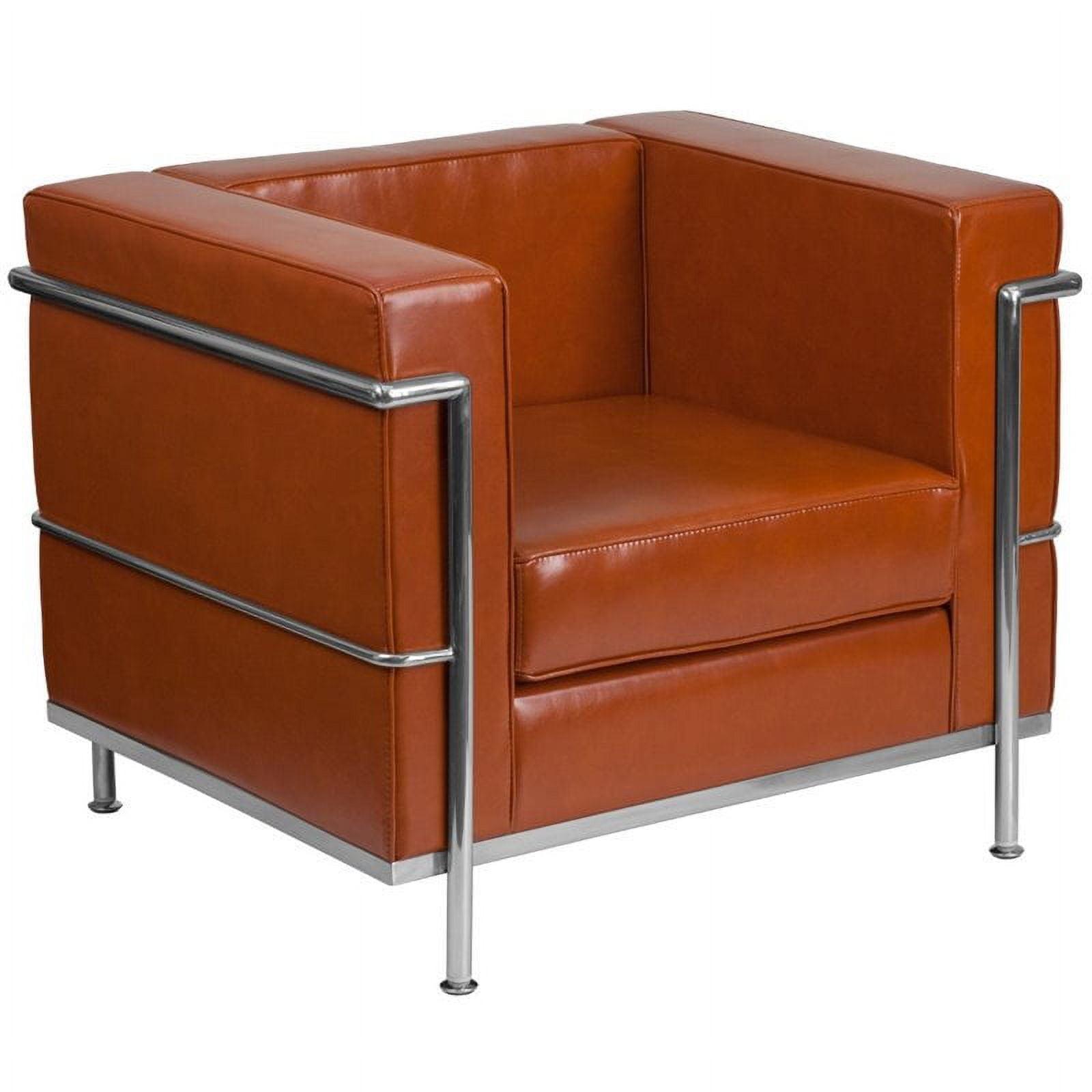 Hercules Regal Contemporary Cognac LeatherSoft Chair with Metal Frame