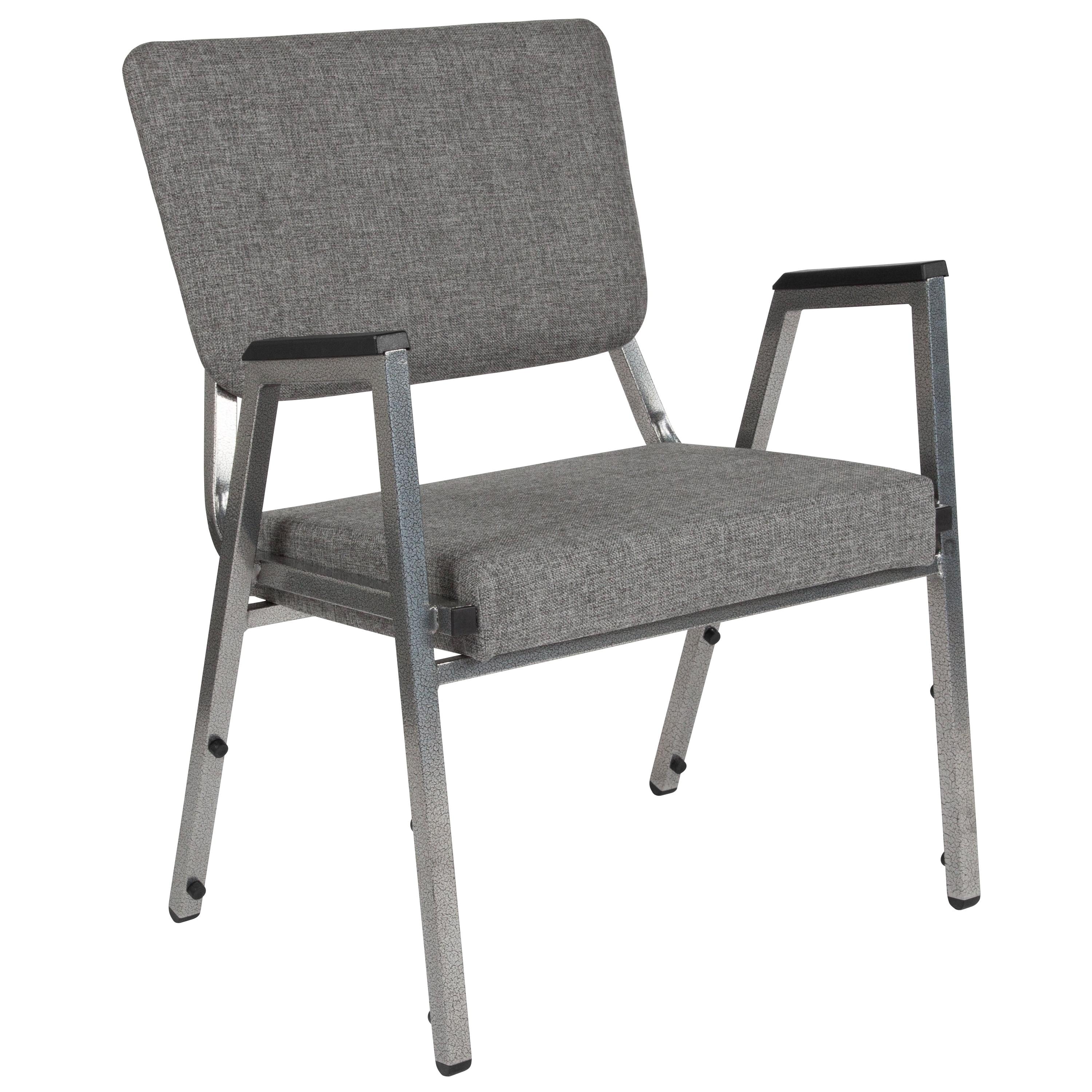 Gray Antimicrobial Fabric Bariatric Medical Reception Chair