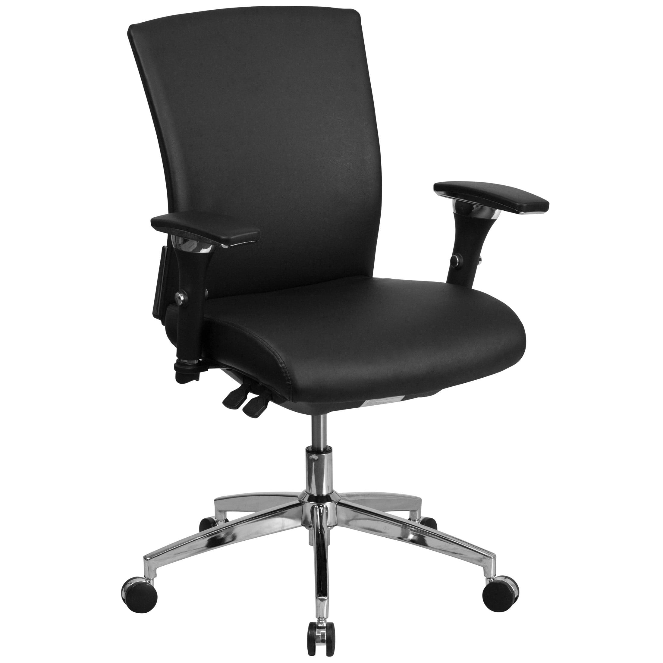 ErgoFlex Mid-Back Executive Black LeatherSoft Adjustable Swivel Chair