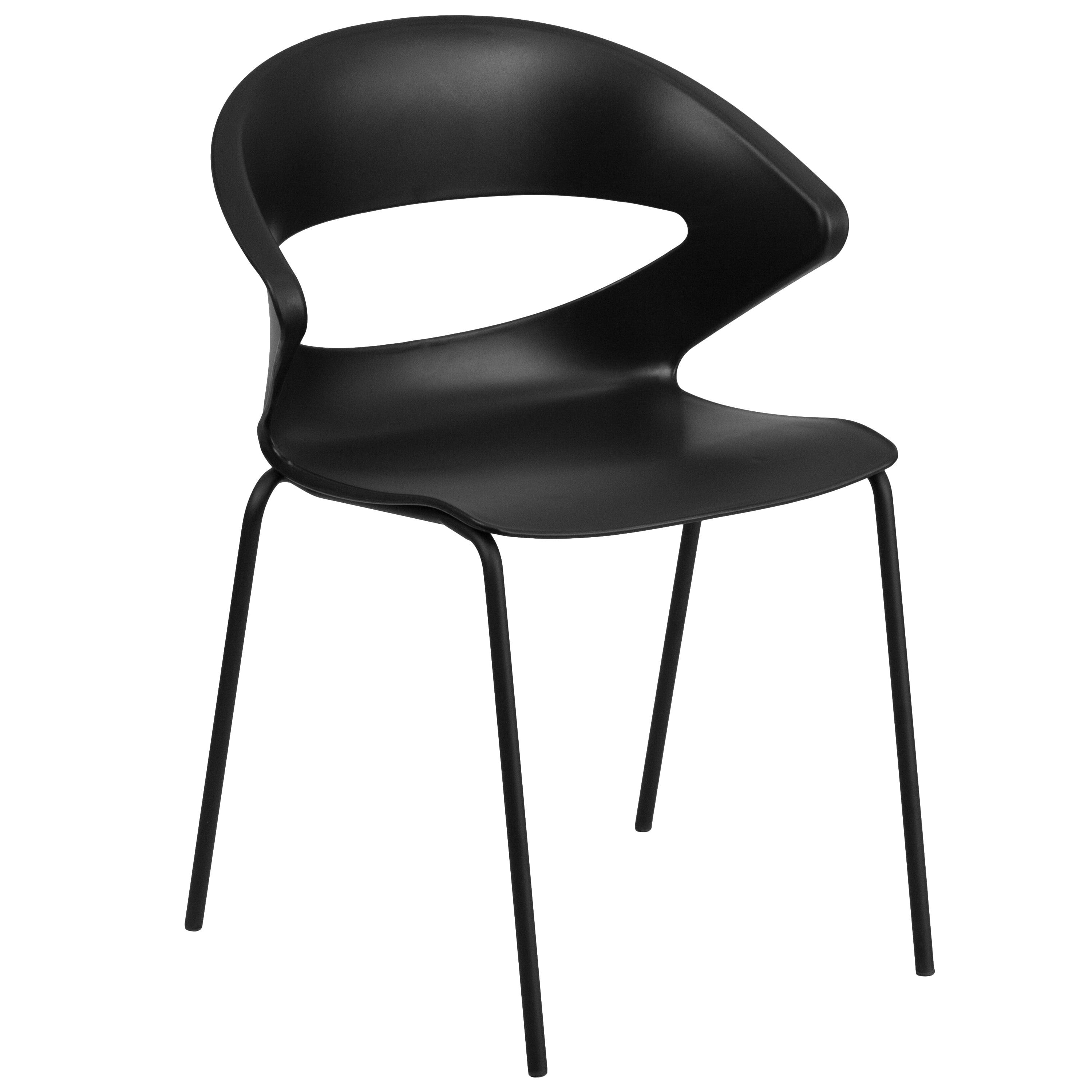 Hercules Flex-Back 440 lb Black Café Stack Chair