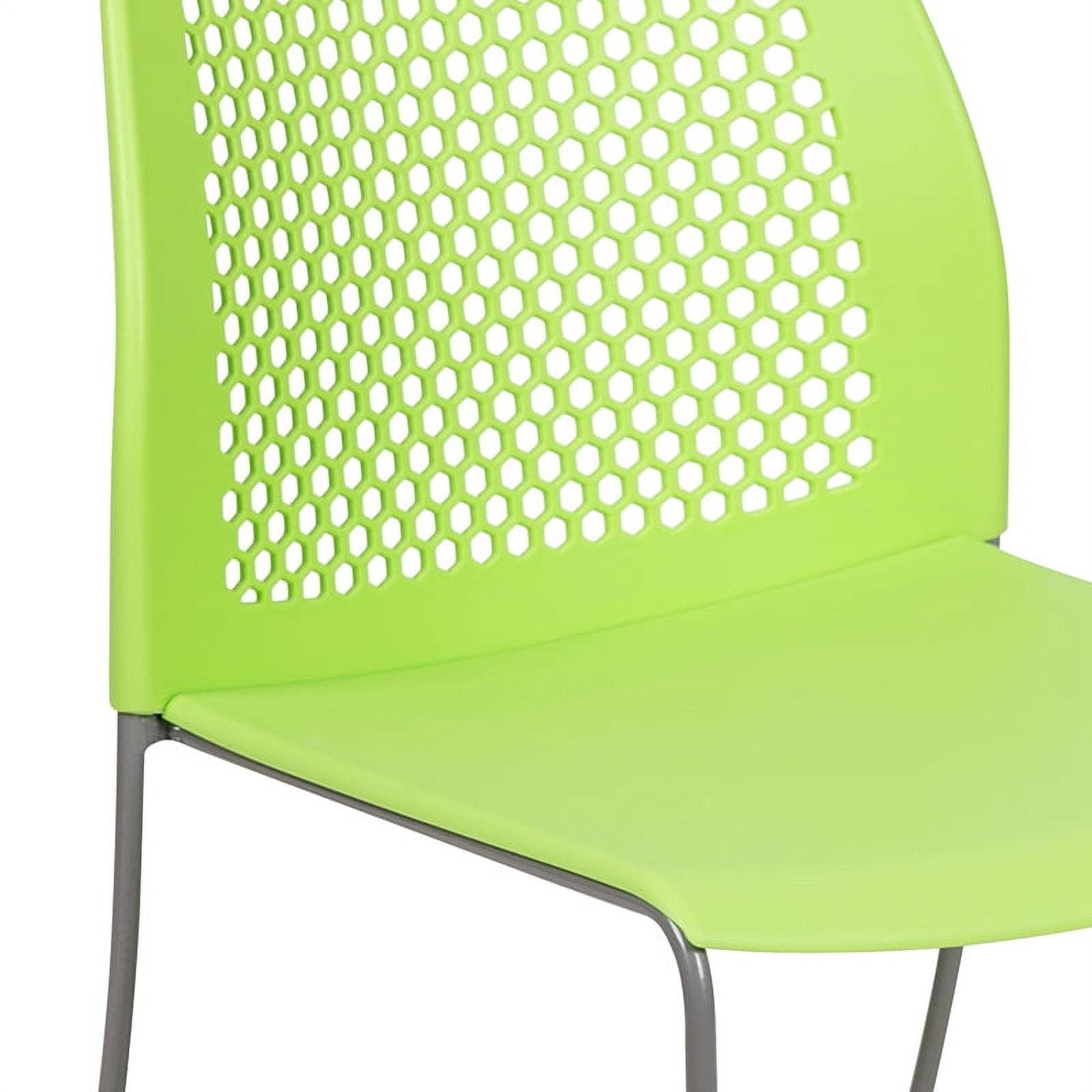 Contemporary 661 lb. Capacity Green Metal Stack Chair with Air-Vent Back