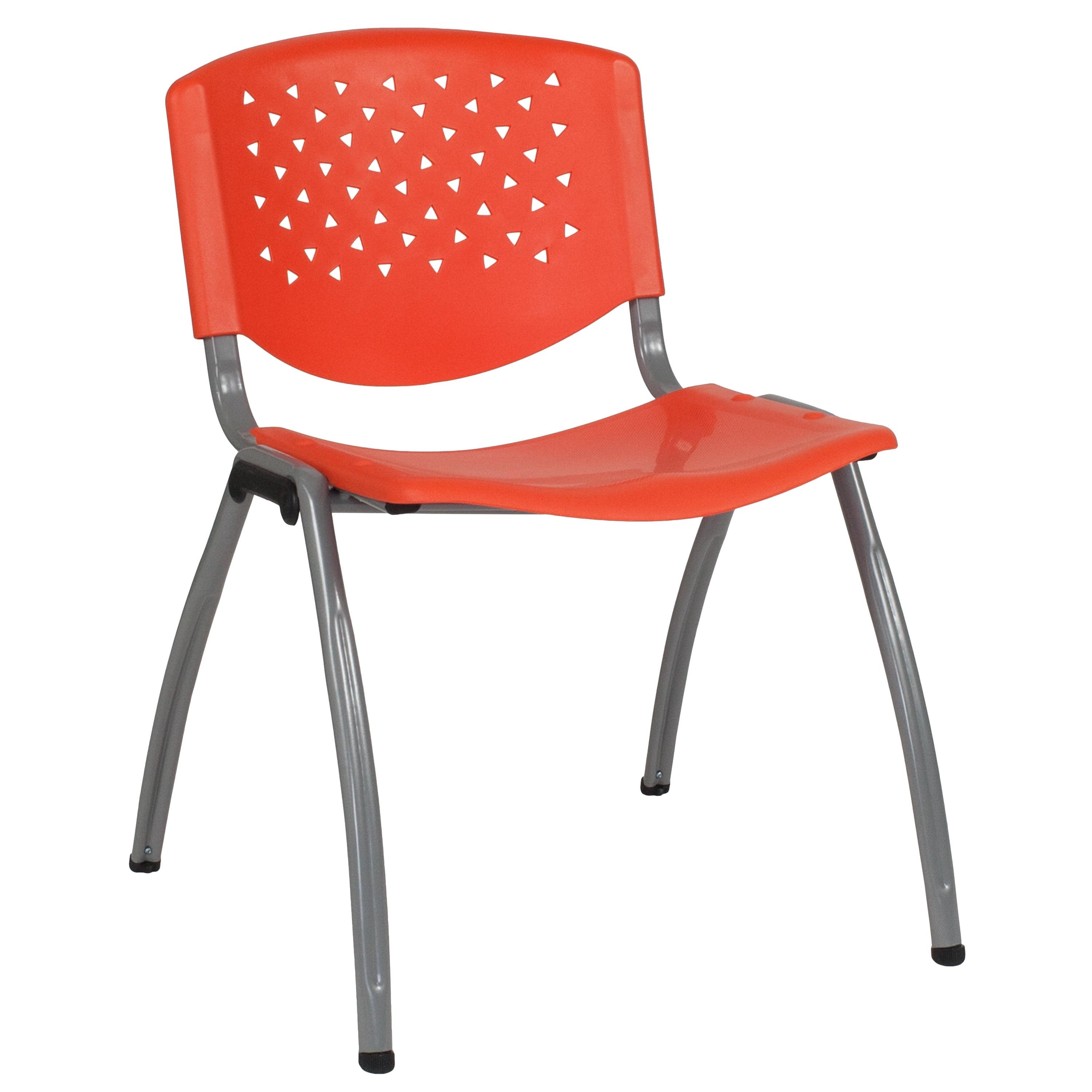 Memphis 880 lb. Capacity Plastic Stack Chair with Powder Coated Frame